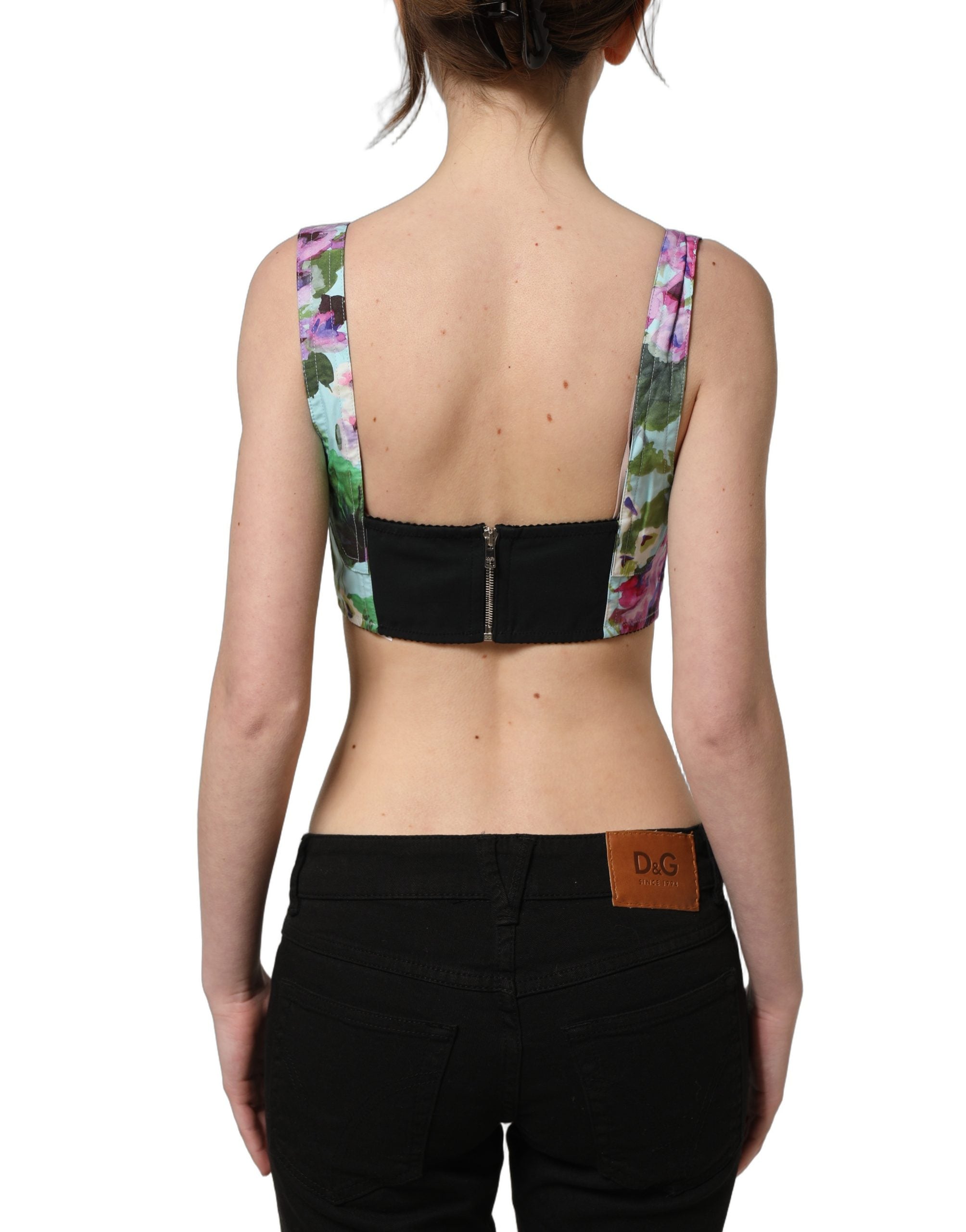 Dolce & Gabbana Bustier-Top mit Blumenprint in Multicolor