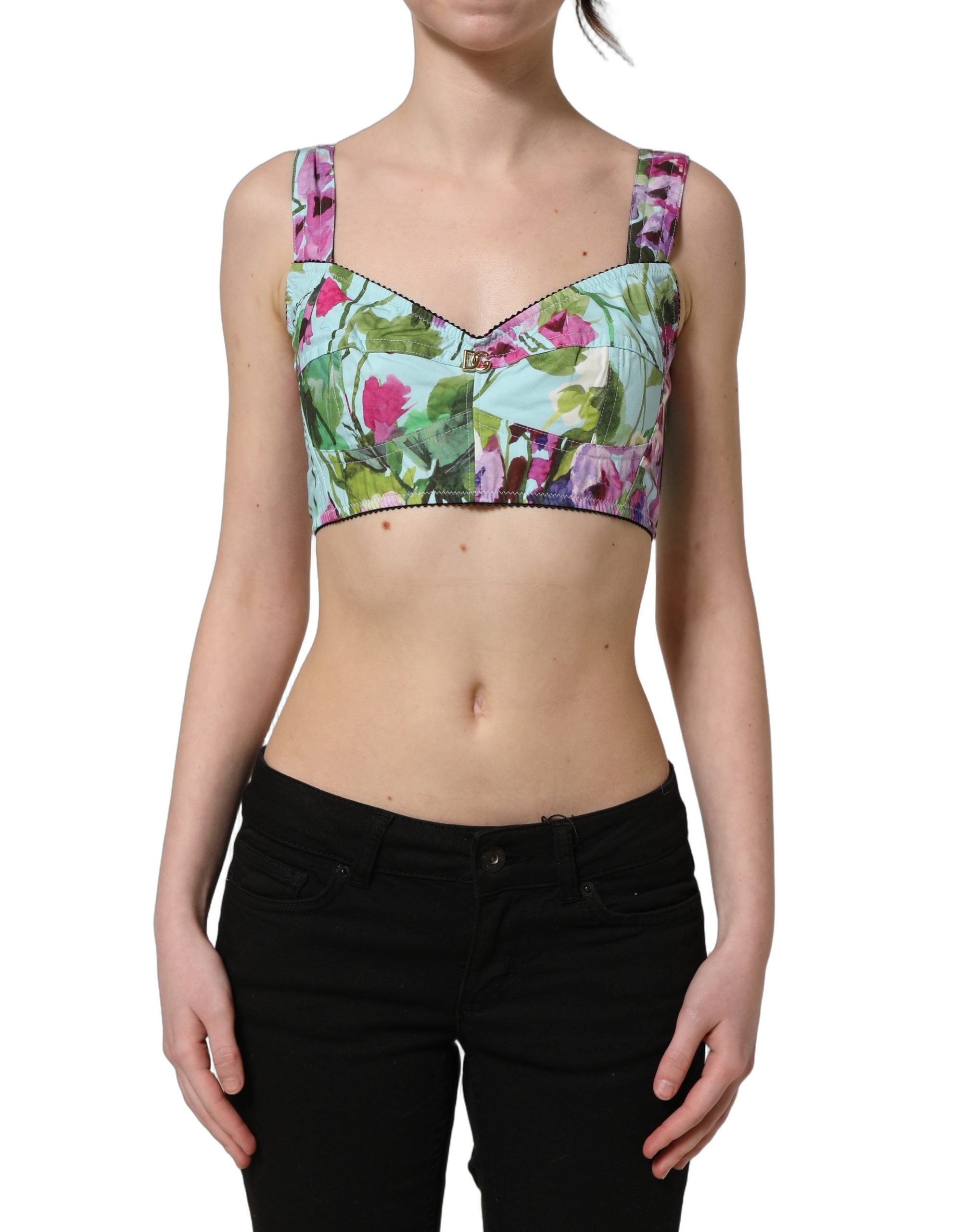 Dolce & Gabbana Bustier-Top mit Blumenprint in Multicolor