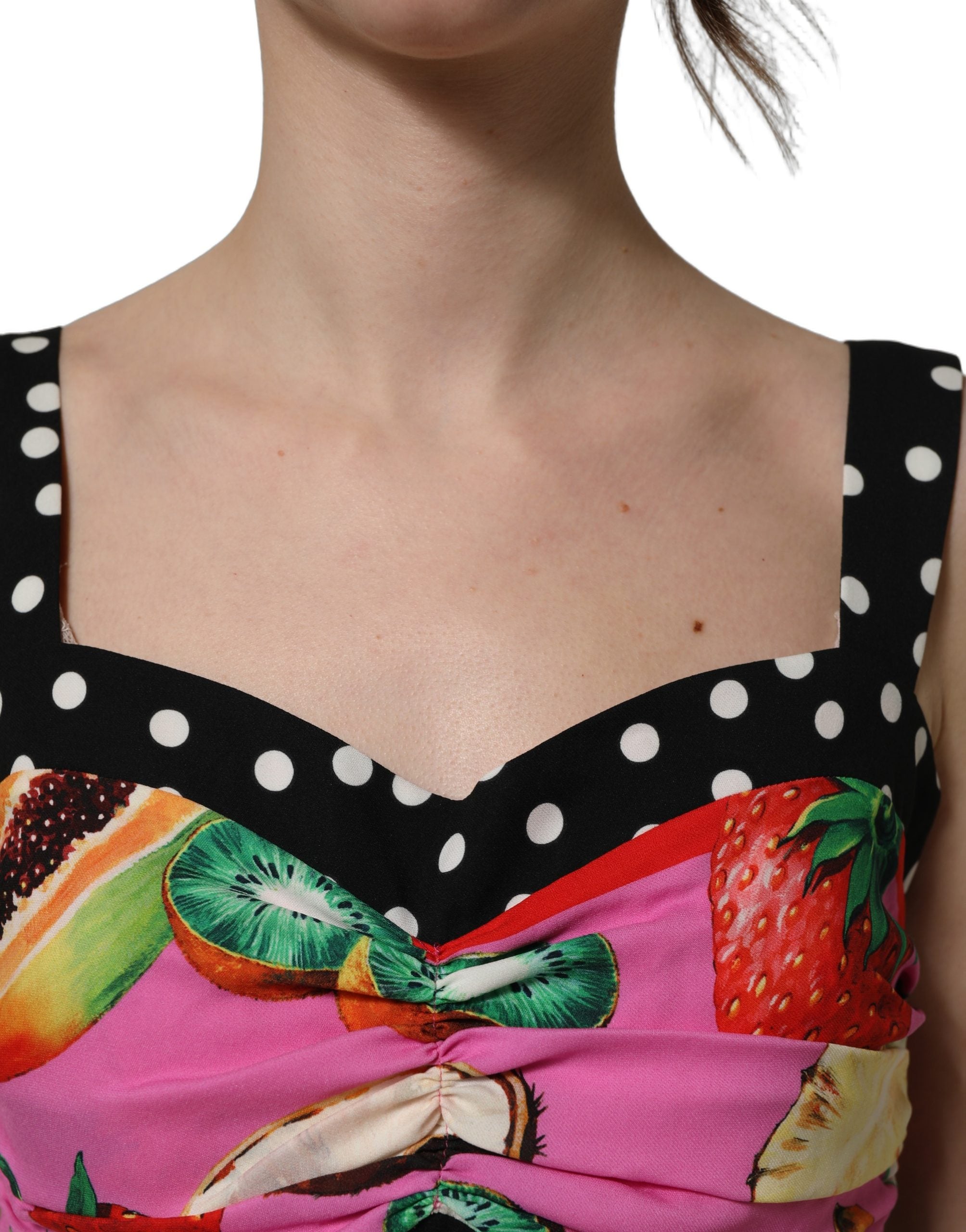 Dolce & Gabbana Mehrfarbiges Seiden-Bustier-Top im Corsagen-Stil