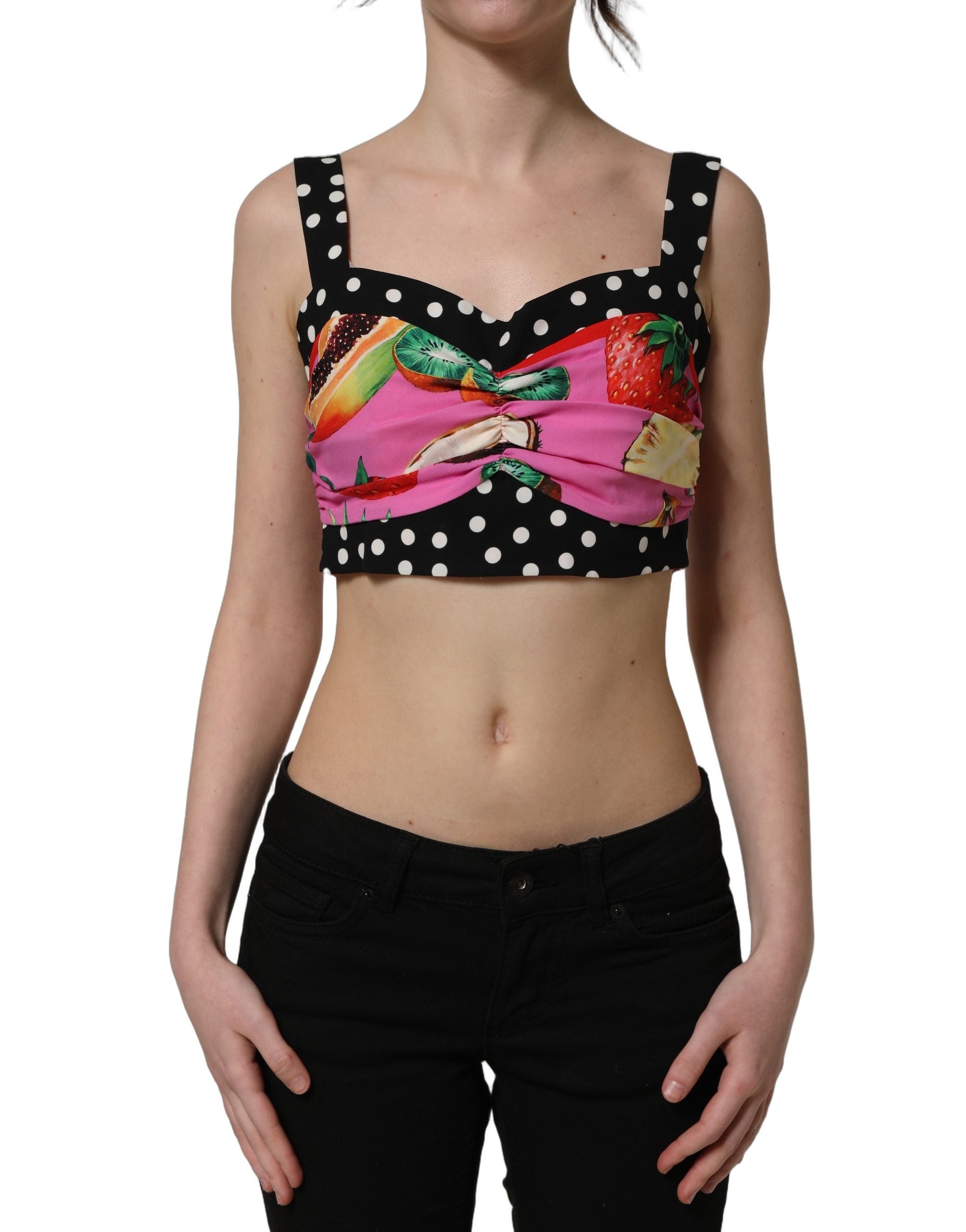 Dolce & Gabbana Mehrfarbiges Seiden-Bustier-Top im Corsagen-Stil