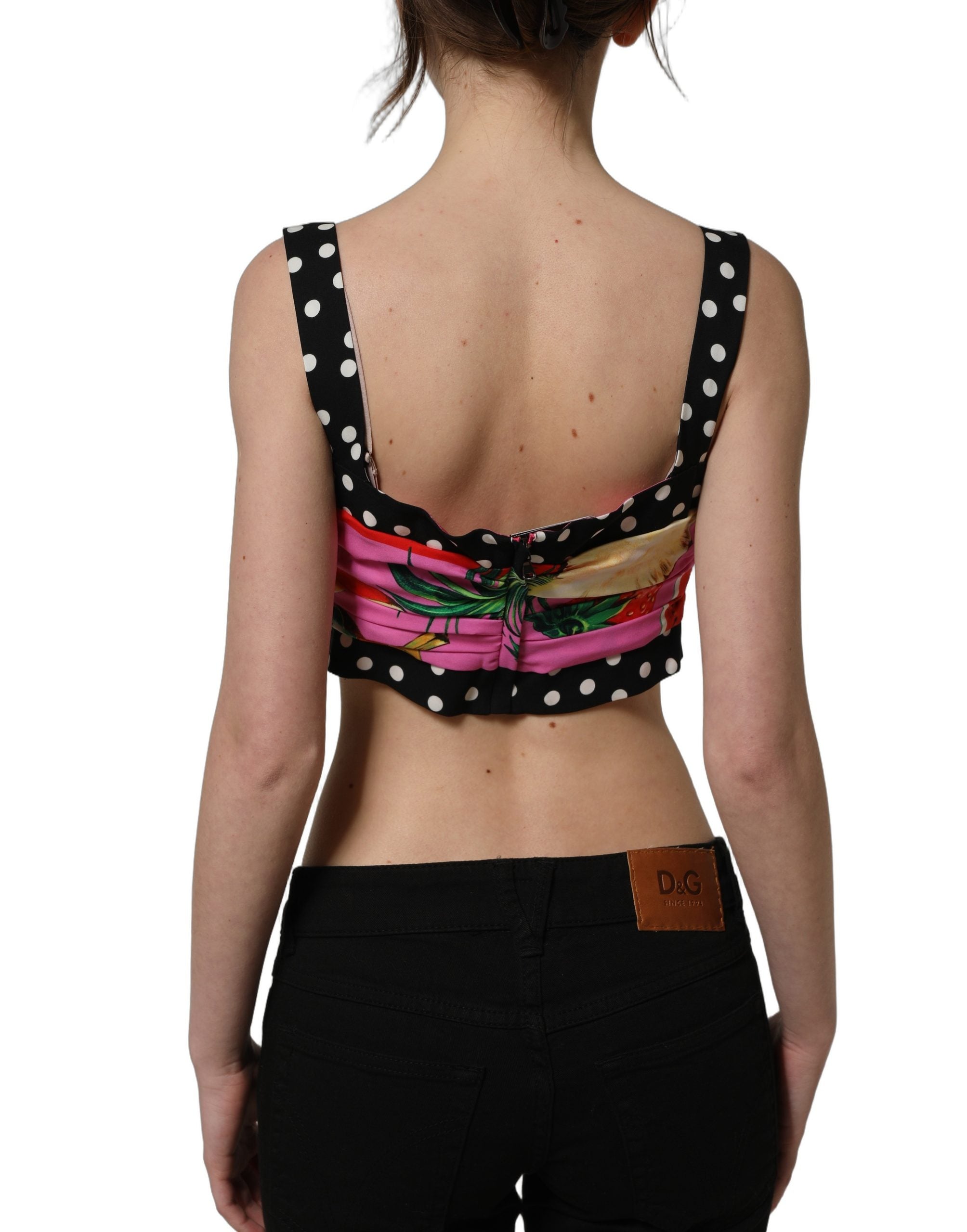 Dolce & Gabbana Mehrfarbiges Seiden-Bustier-Top im Corsagen-Stil
