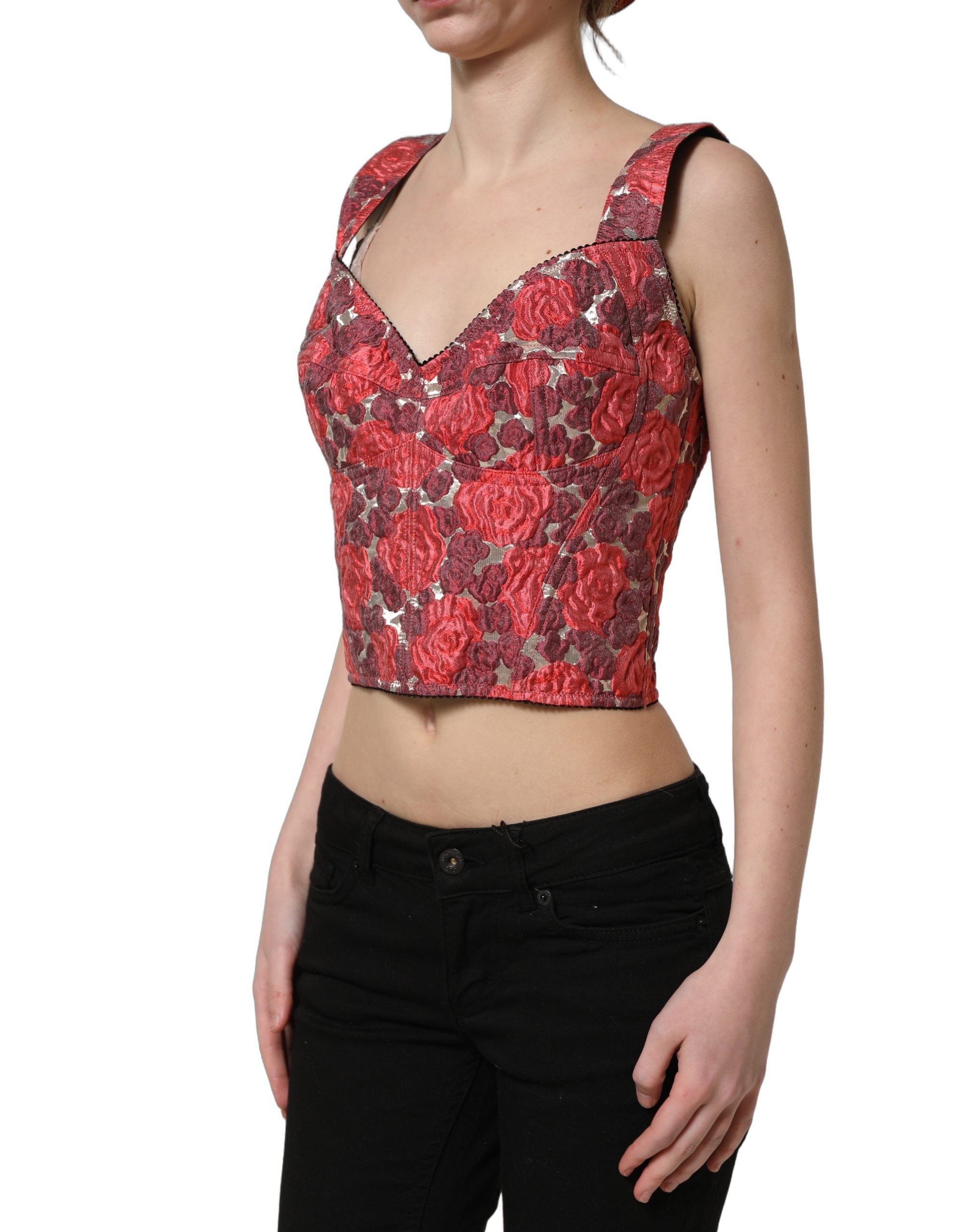 Dolce & Gabbana Bustier-Top mit Blumenprint in Multicolor