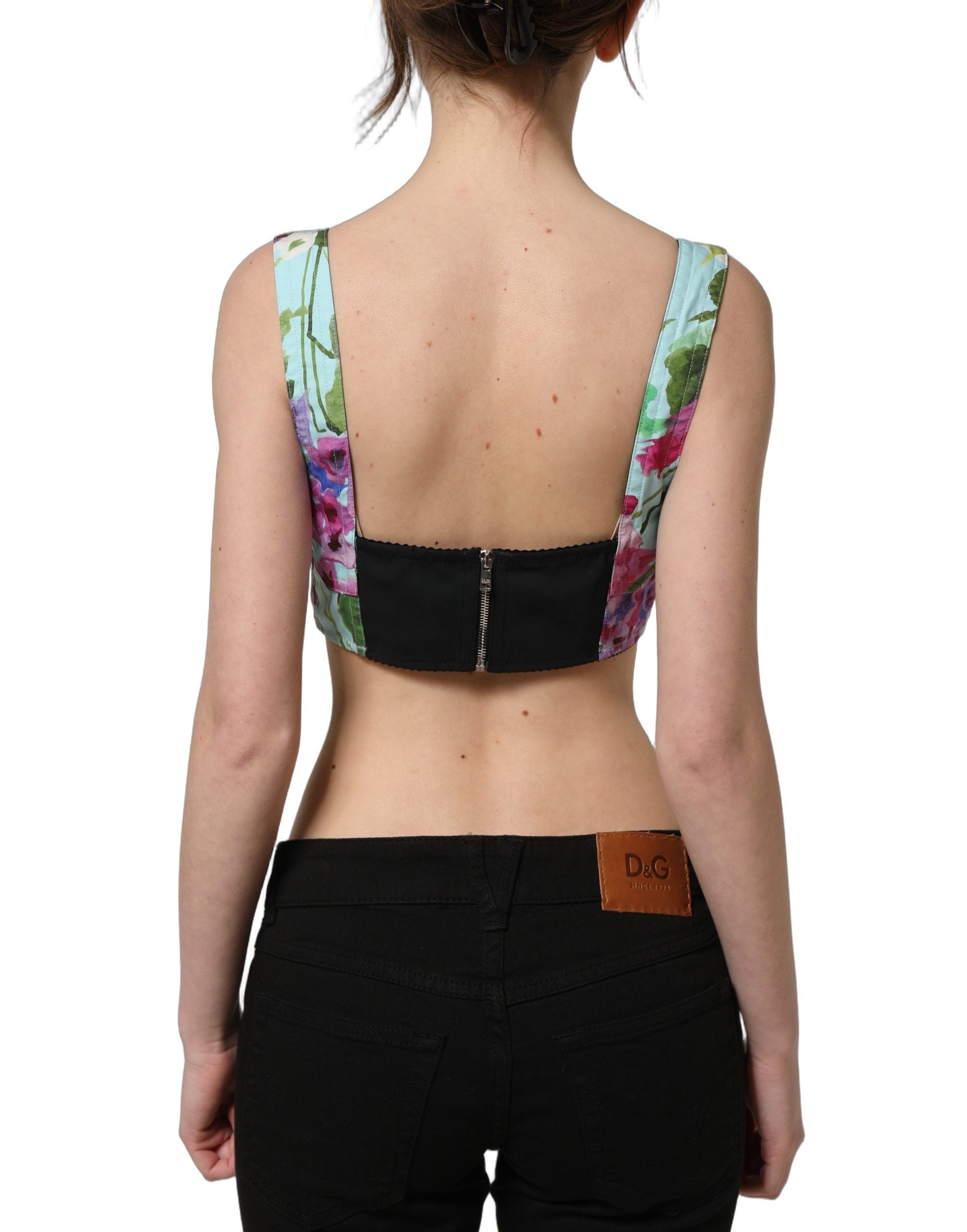 Dolce & Gabbana Bustier-Top mit Blumenprint in Multicolor
