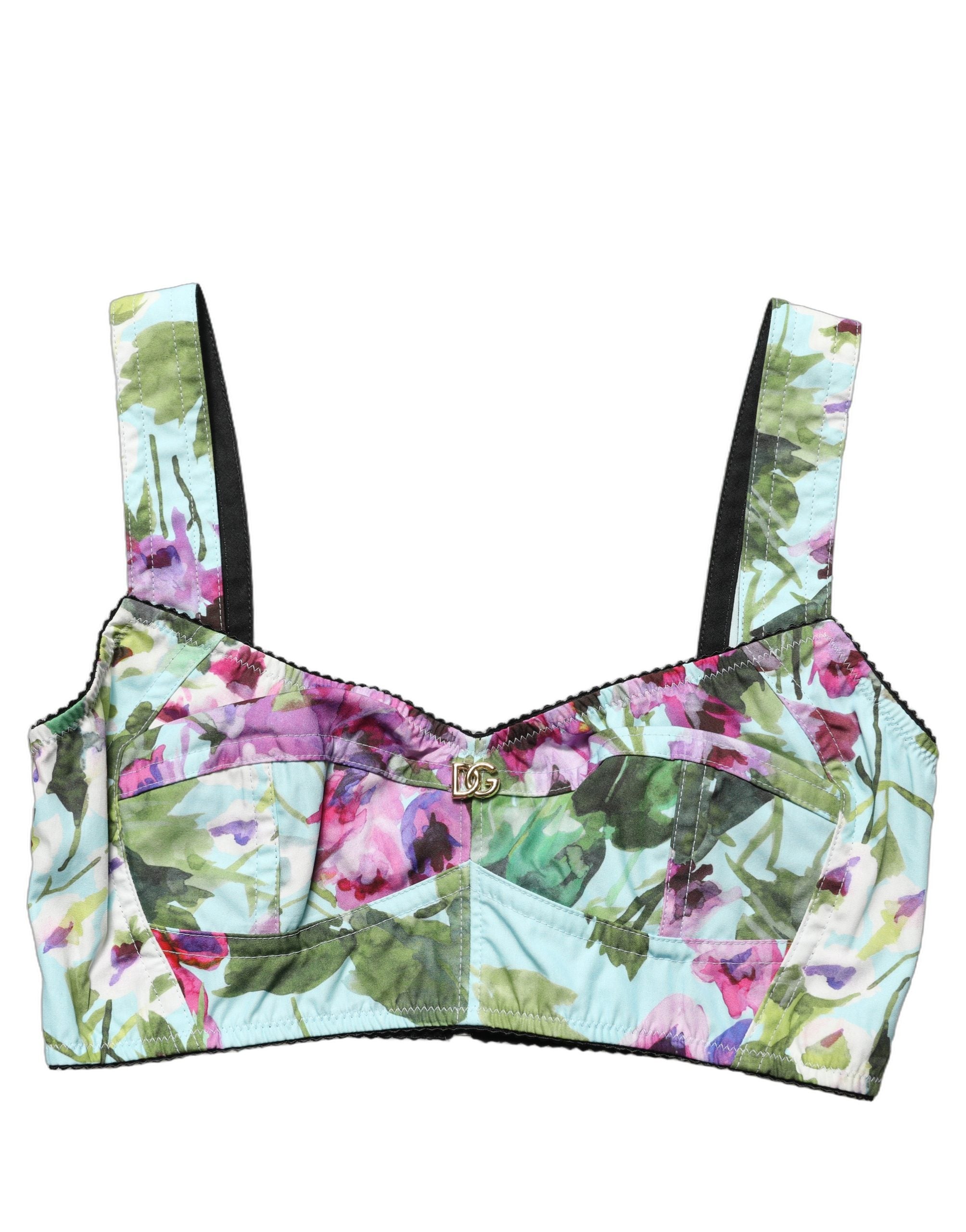 Dolce & Gabbana Bustier-Top mit Blumenprint in Multicolor