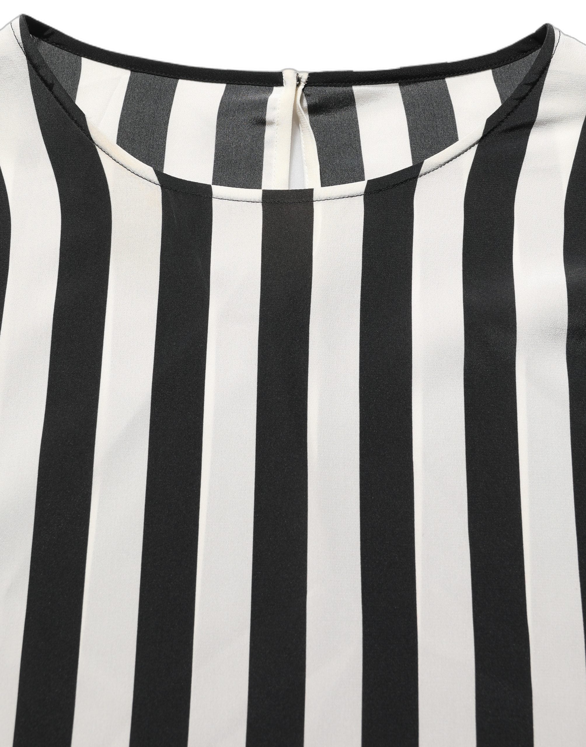 Dolce & Gabbana Bluse mit Rundhalsausschnitt und schwarz-weißen Streifen