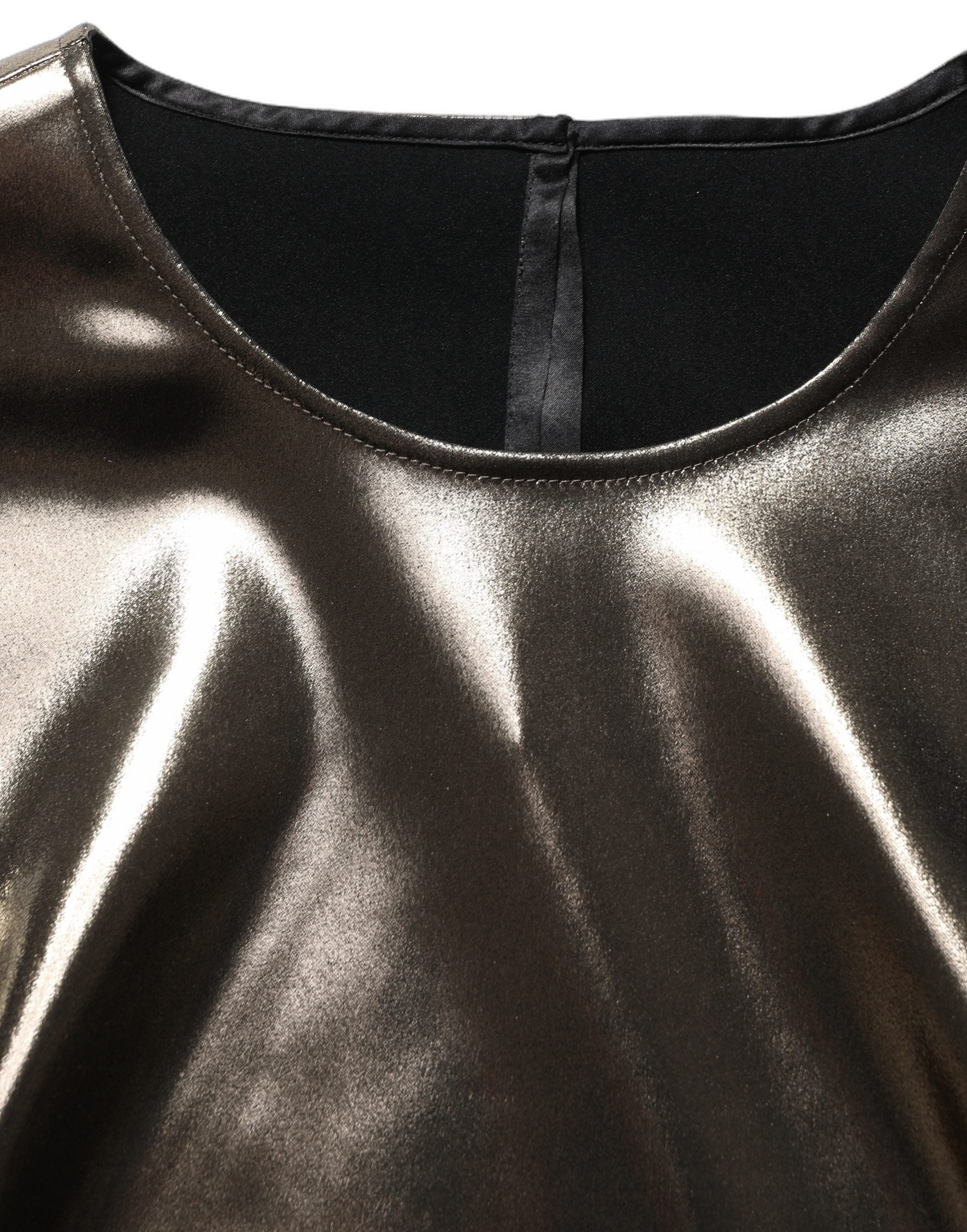 Dolce & Gabbana Ärmelloses Rundhals-Tanktop in Metallic-Bronze