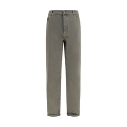 Brunello Cucinelli Zweifarbige Baumwoll-Jeans Denim