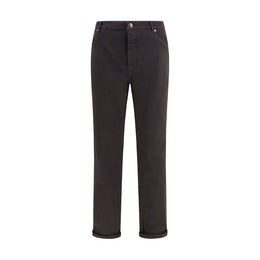 Brunello Cucinelli Braune Cropped Jeans aus Baumwolle