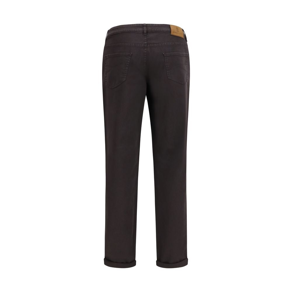 Brunello Cucinelli Braune Cropped Jeans aus Baumwolle