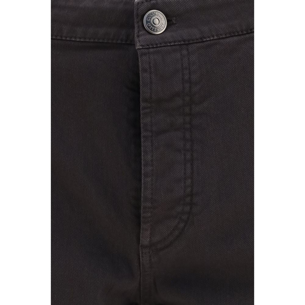 Brunello Cucinelli Braune Cropped Jeans aus Baumwolle