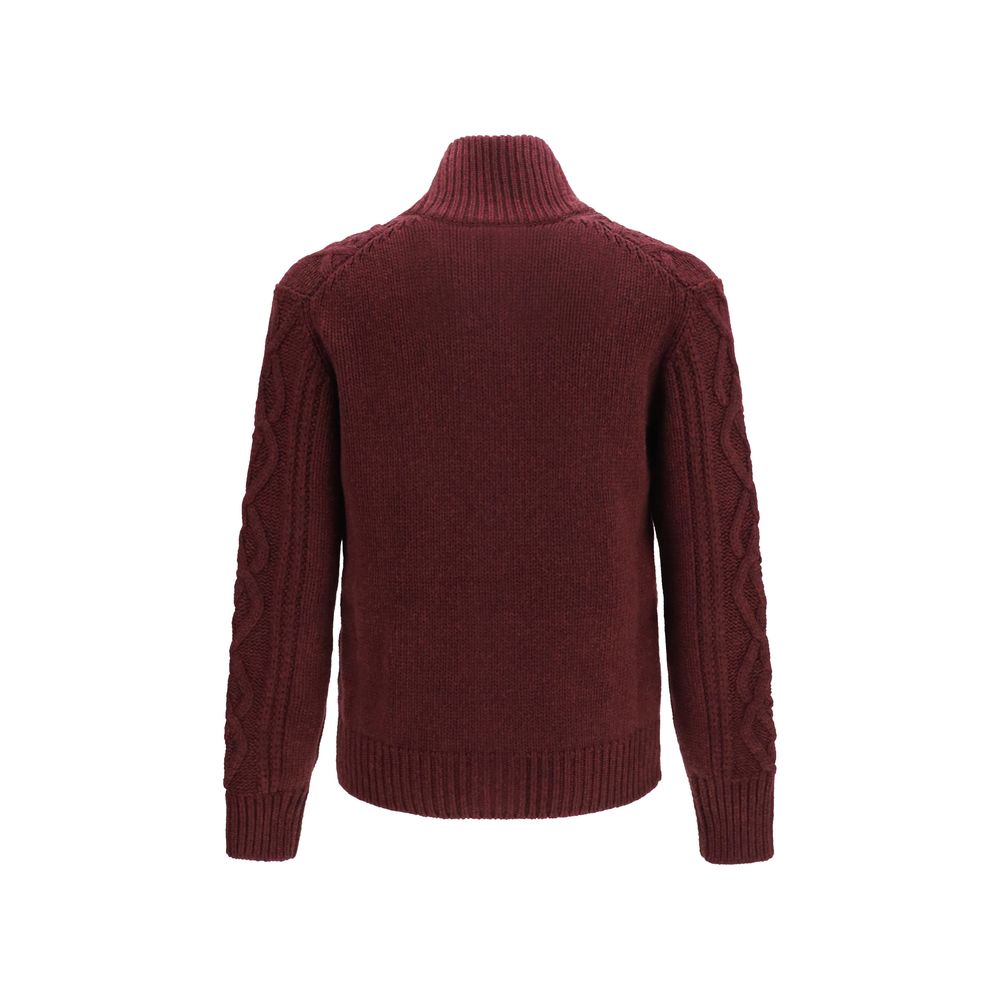 Brunello Cucinelli Kaschmir-Strickjacke in Bordeaux