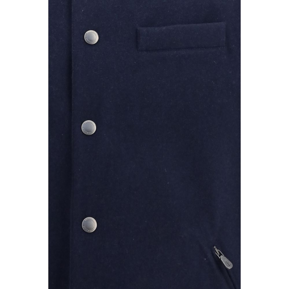 Brunello Cucinelli Ärmellose Jacke aus Lammwolle Aries in Blau