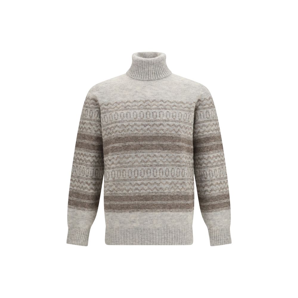 Brunello Cucinelli Grauer Vicugna Pacos Alpaka Rollkragenpullover