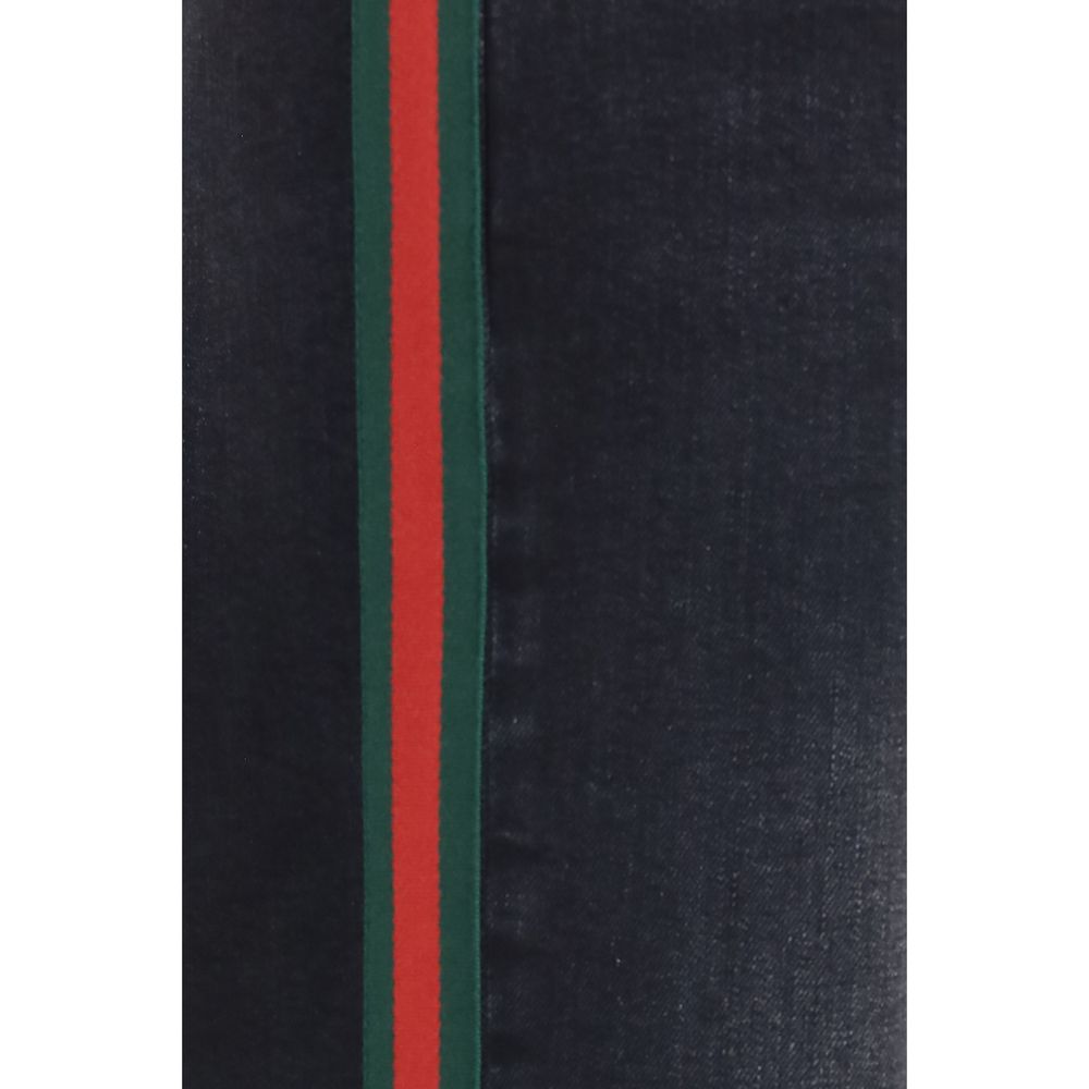 Gucci Schwarze Baumwoll-Jeans mit geradem Bein