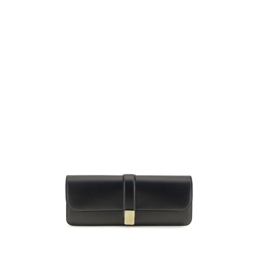 Khaite Schwarze Bos Taurus Kalbsleder Clutch