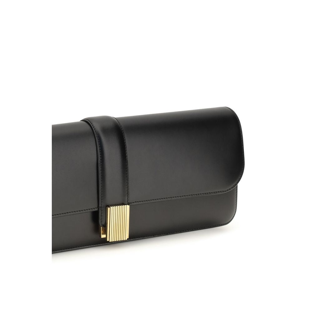 Khaite Schwarze Bos Taurus Kalbsleder Clutch