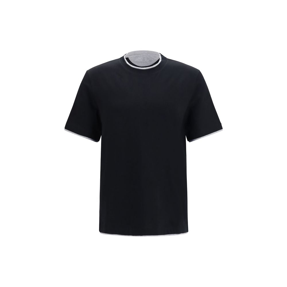 Brunello Cucinelli Schwarzes Baumwoll-T-Shirt