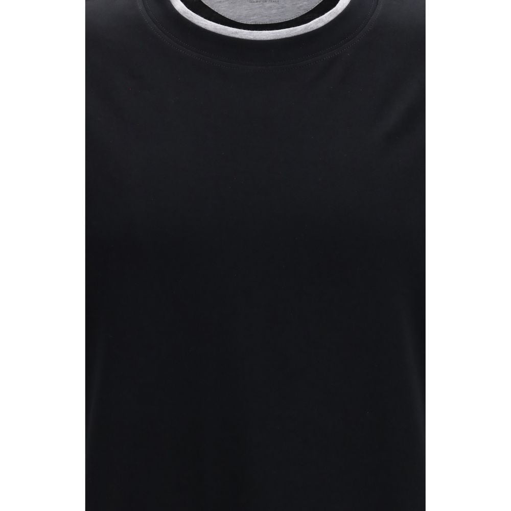 Brunello Cucinelli Schwarzes Baumwoll-T-Shirt