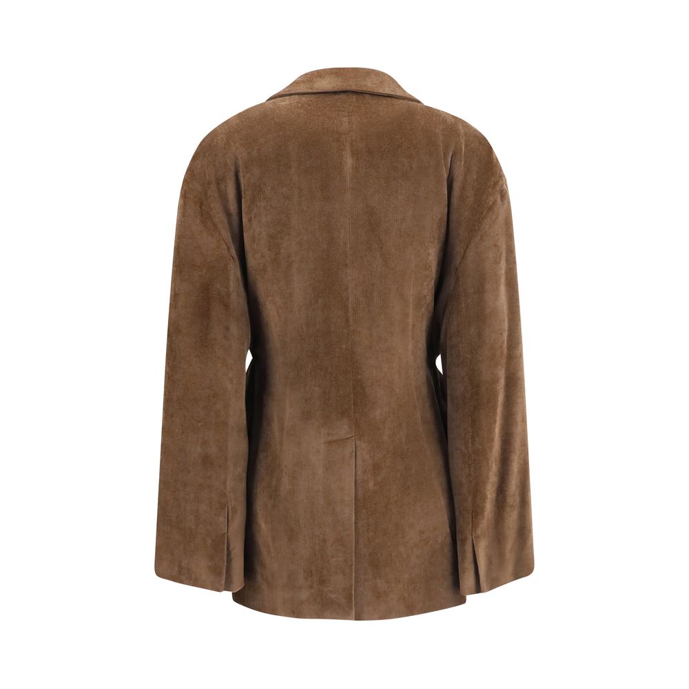 Brunello Cucinelli Brauner Viskose-Mantel in voller Länge
