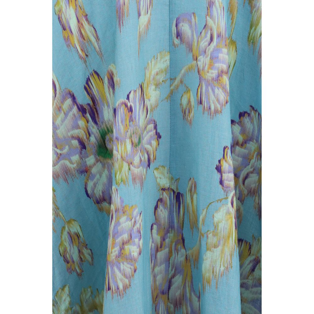 Alemais Mehrfarbiges Leinen-Freizeitkleid