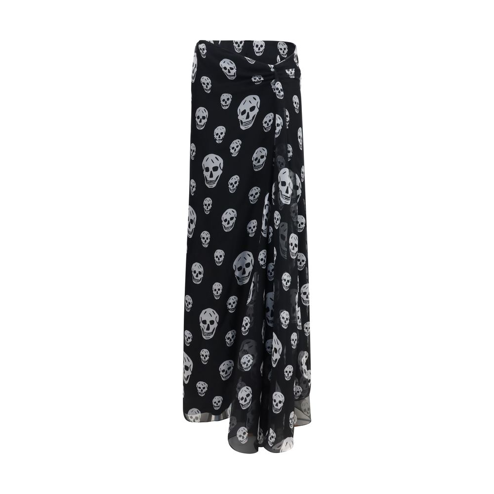 Alexander McQueen Schwarzer Seiden-Maxirock