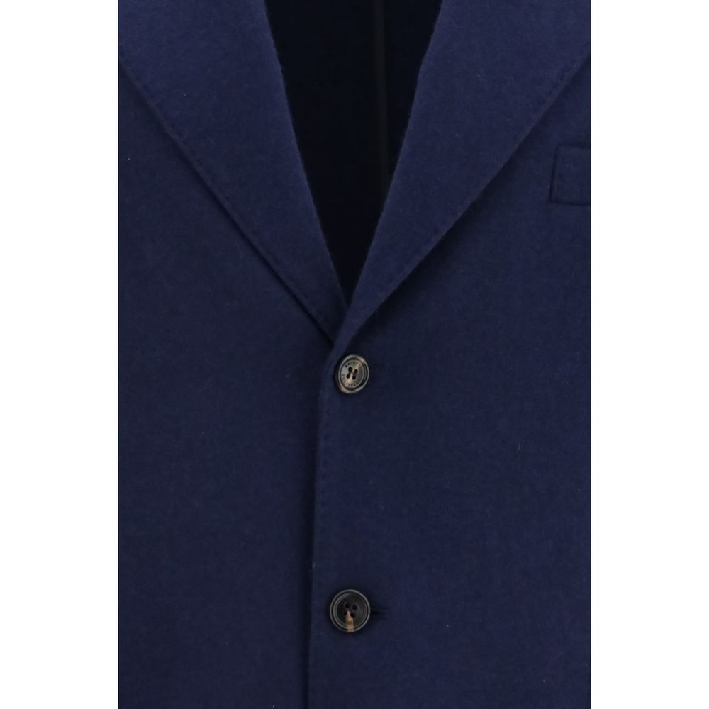 Brunello Cucinelli Blaue Kaschmir-Jacke in voller Länge