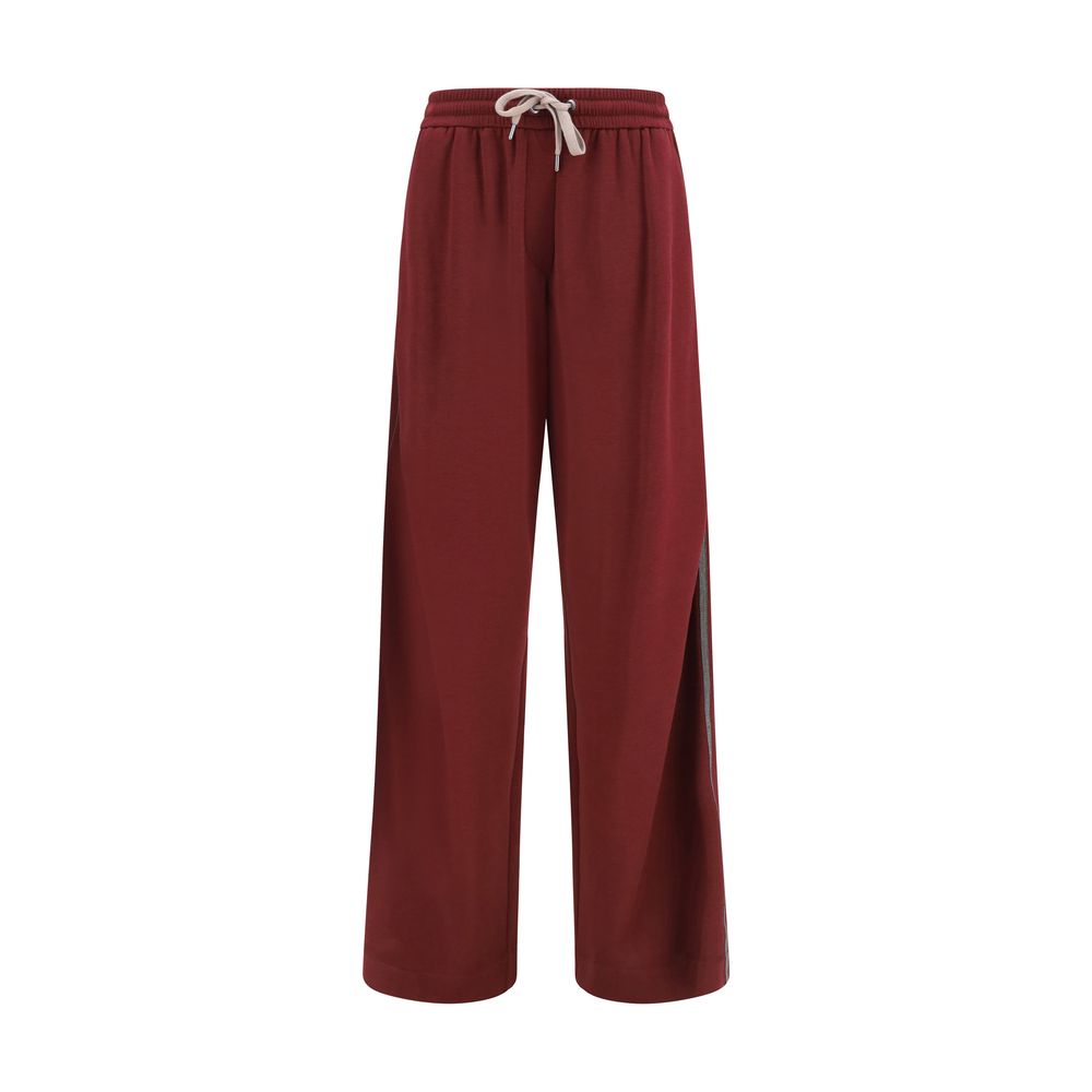Brunello Cucinelli Bordeaux Baumwoll-Athletikhose