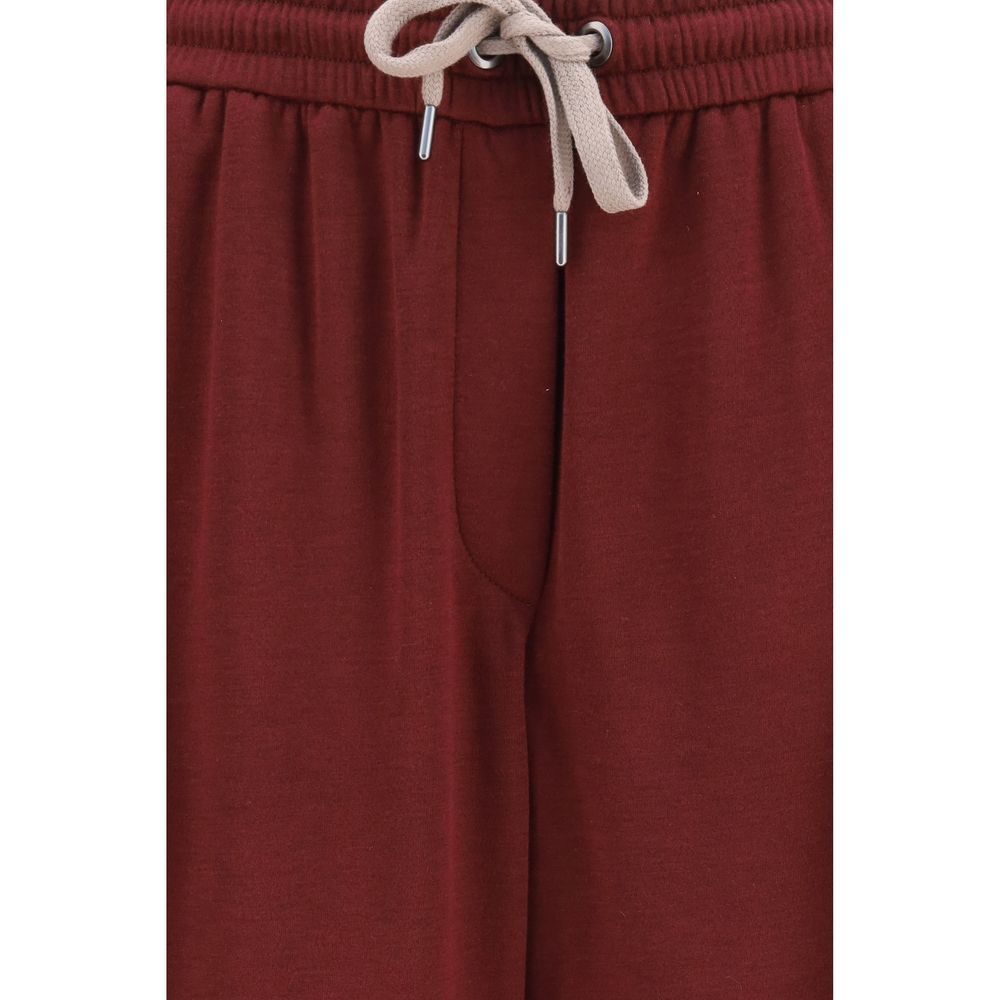 Brunello Cucinelli Bordeaux Baumwoll-Athletikhose