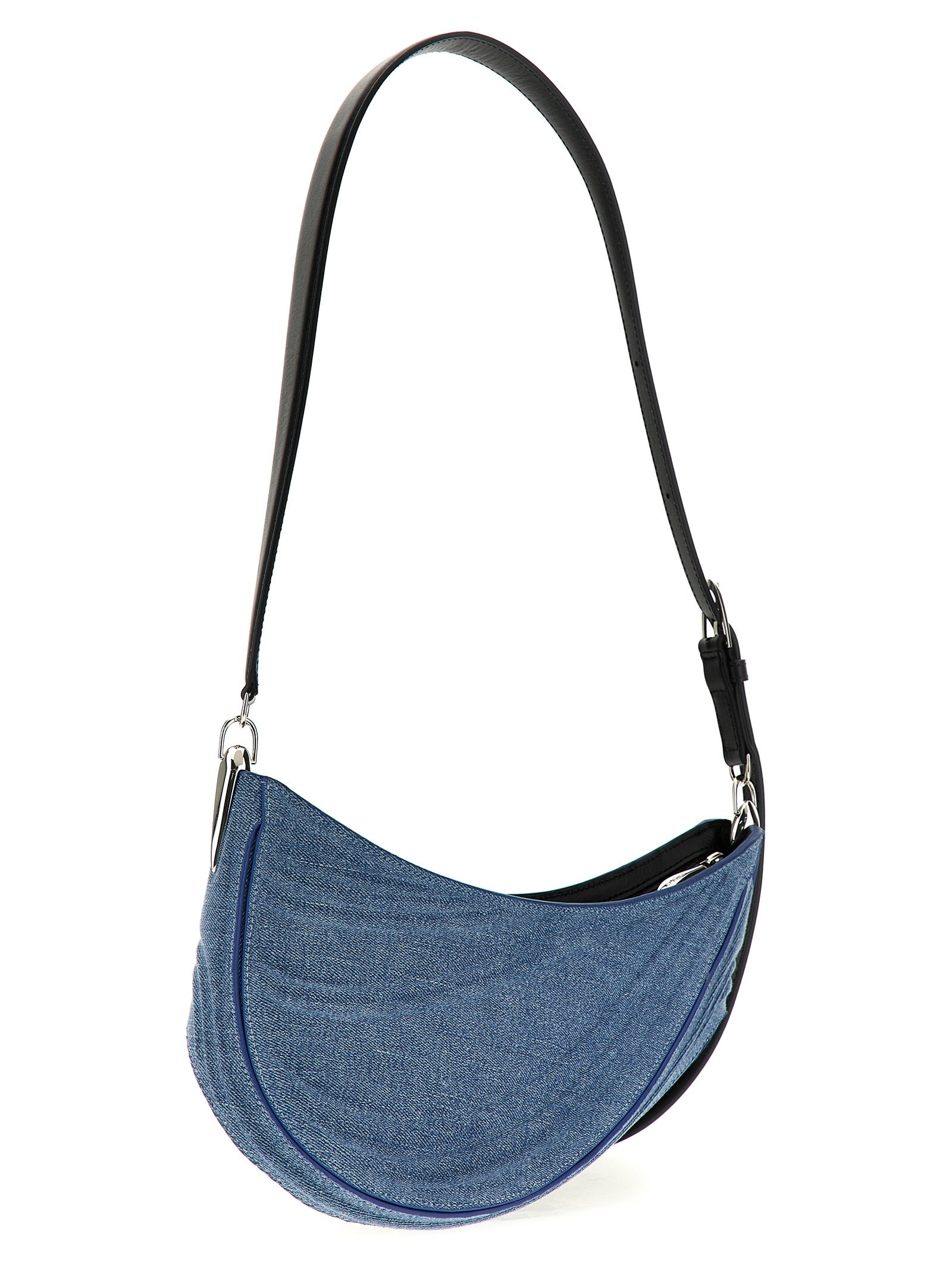 Mugler Schultertasche aus blauem Kalbsleder