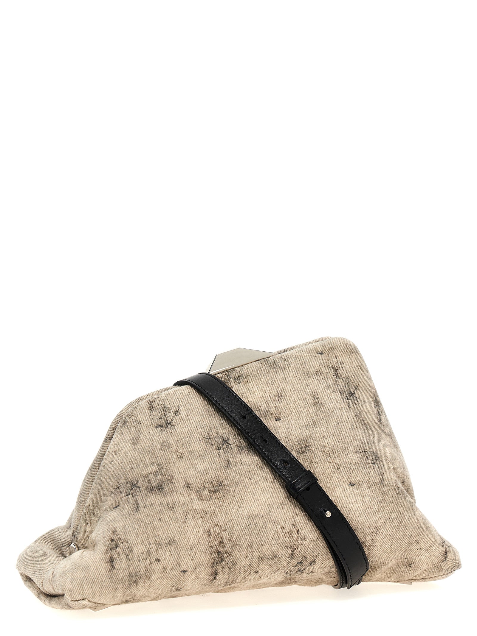 The Attico Graue Leder-Clutch
