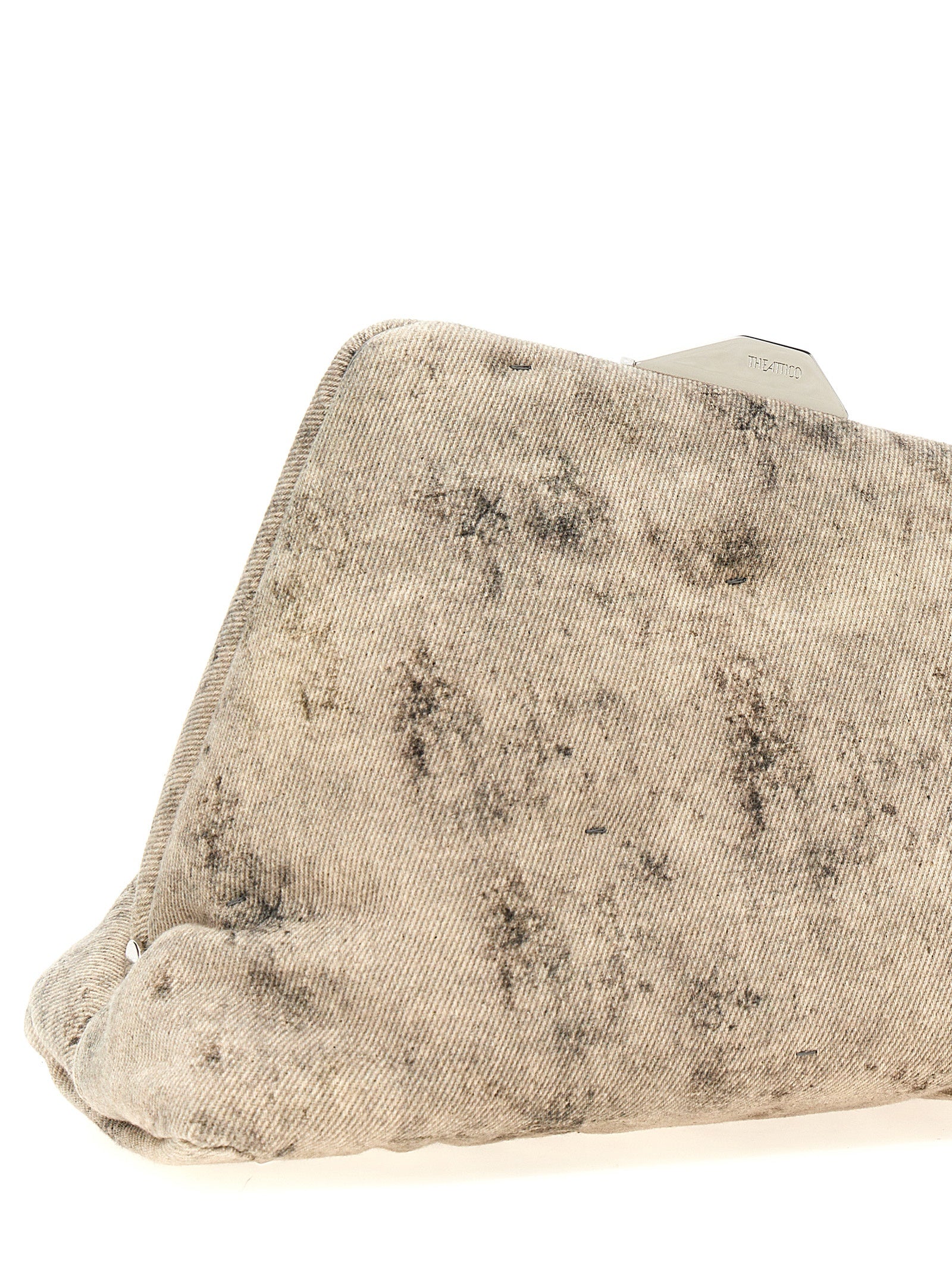 The Attico Graue Leder-Clutch