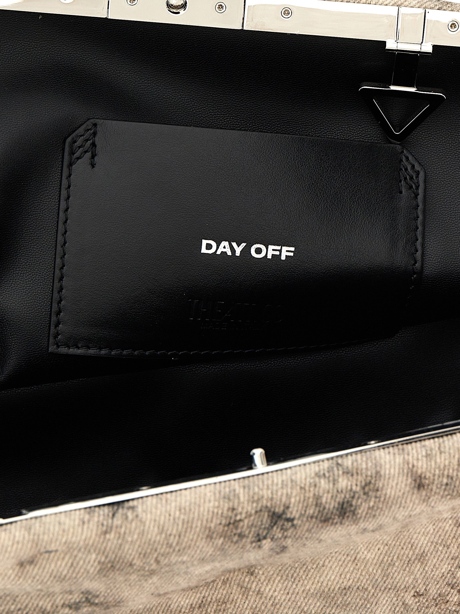 The Attico Graue Leder-Clutch