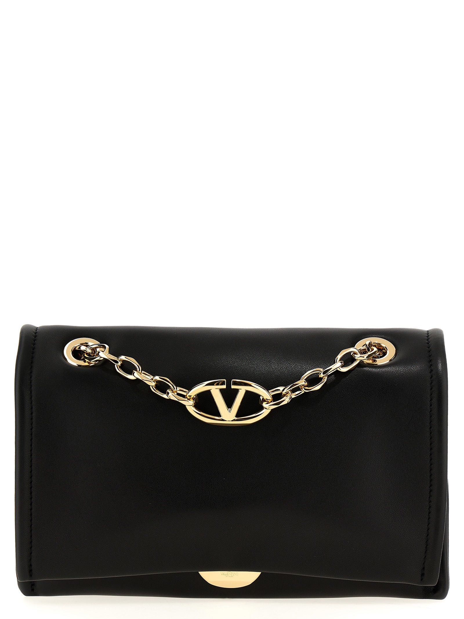 Valentino Garavani Schwarze Lammleder-Schultertasche
