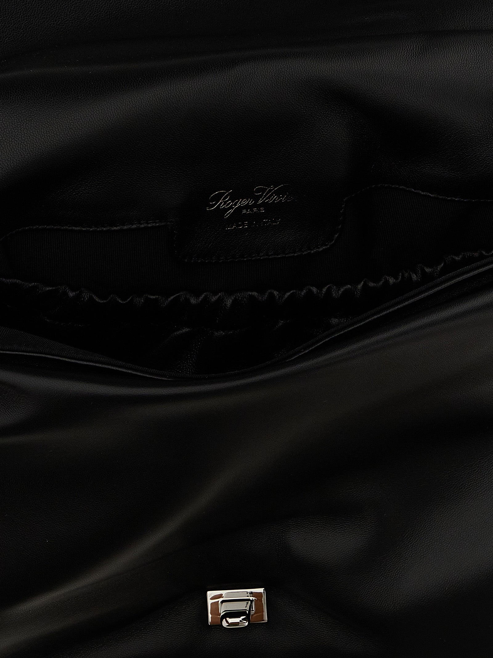 Roger Vivier Schwarze Leder Umhängetasche