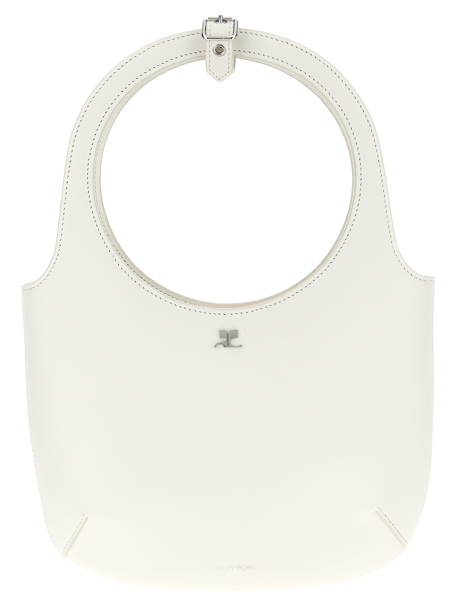 Courrèges Weiße Kalbsleder-Handtasche