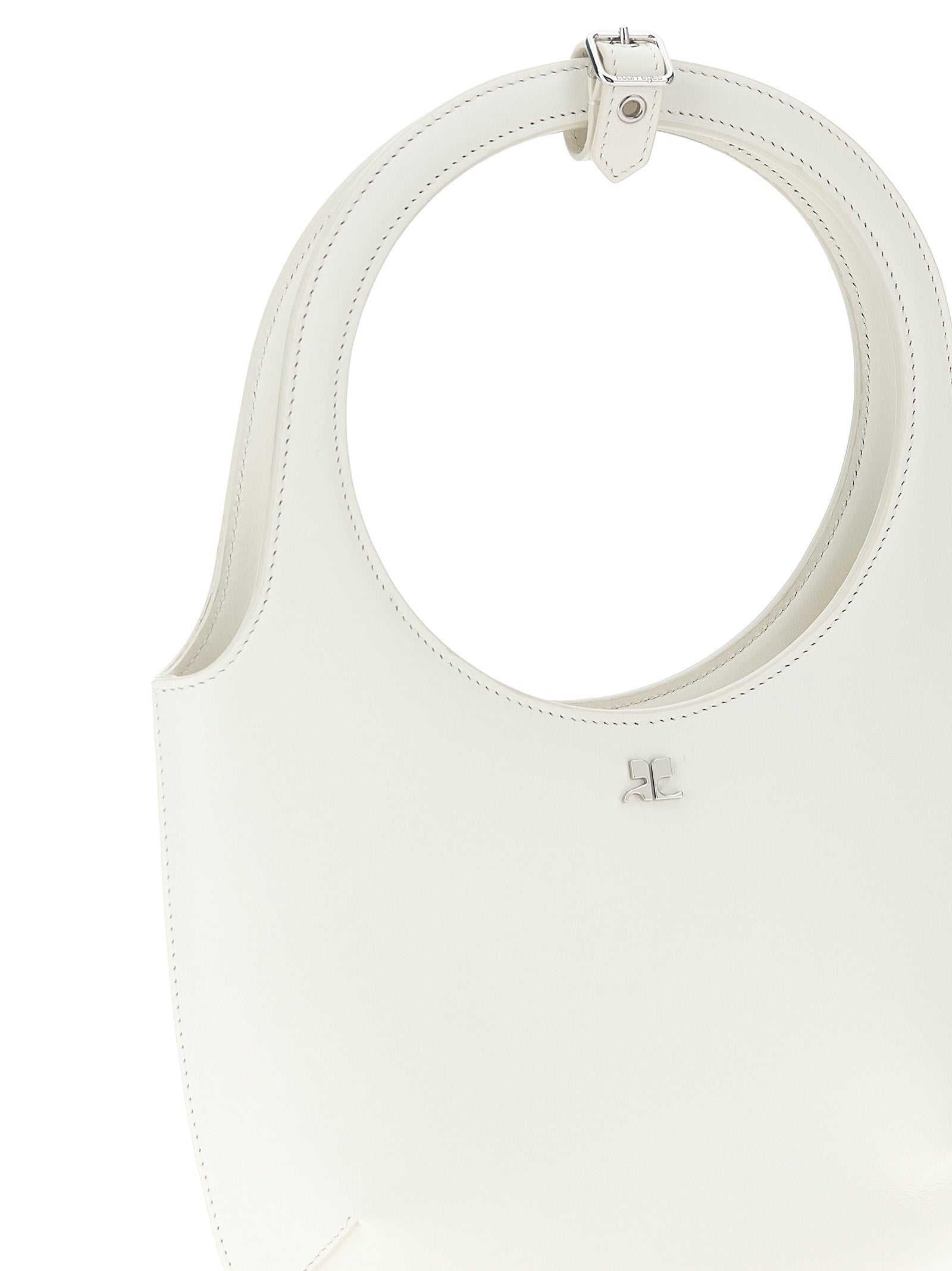 Courrèges Weiße Kalbsleder-Handtasche