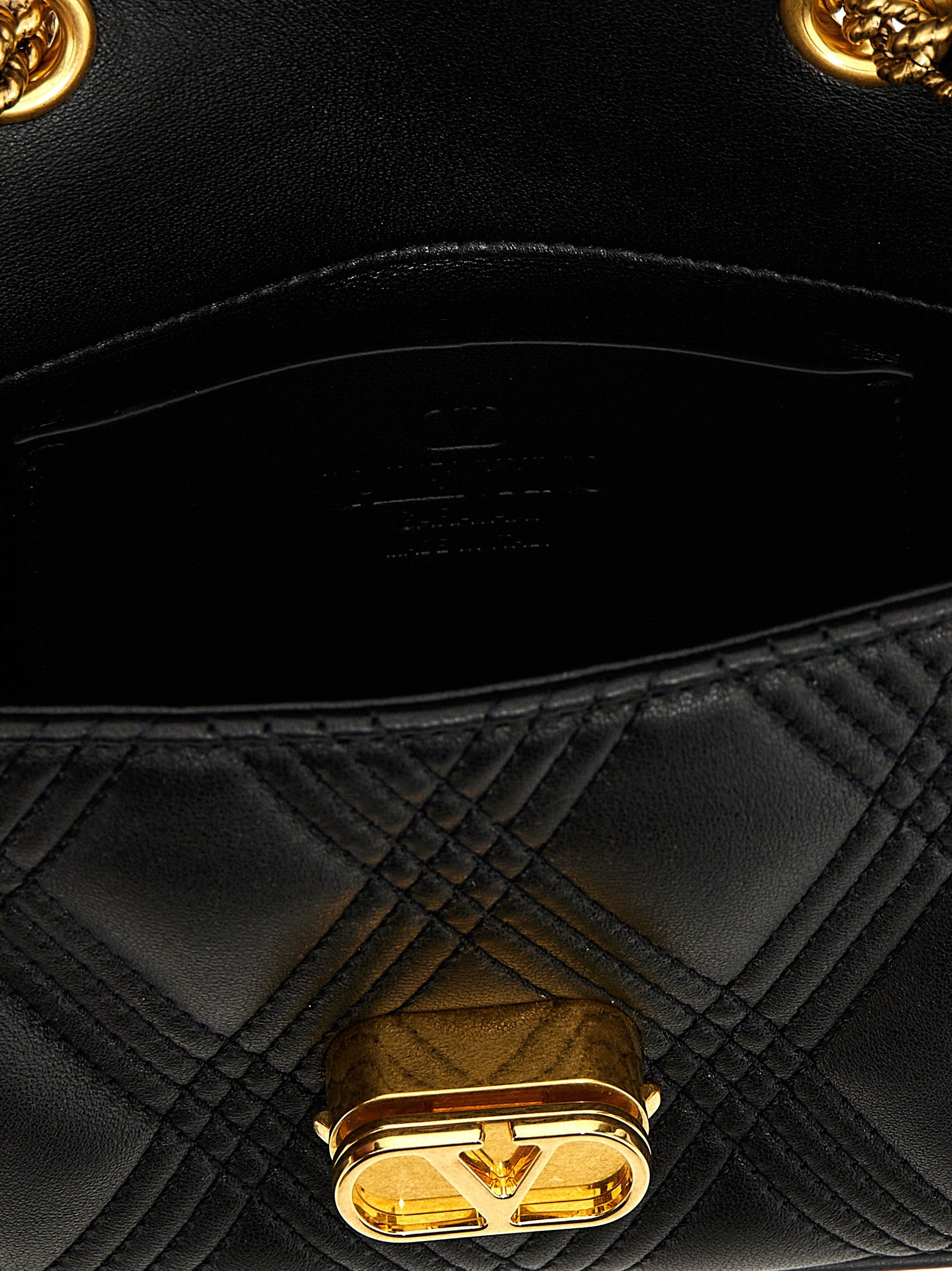 Valentino Garavani Schwarze Lammleder-Schultertasche