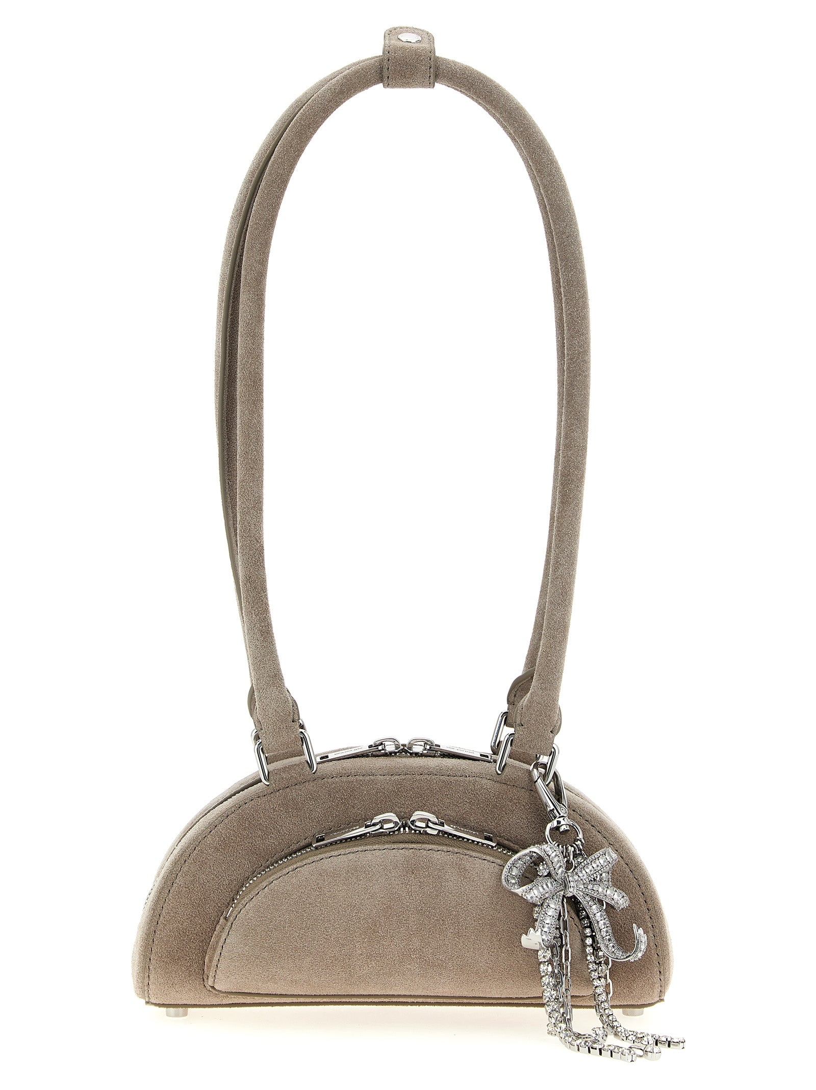 Self-Portrait Graue Lammleder-Schultertasche