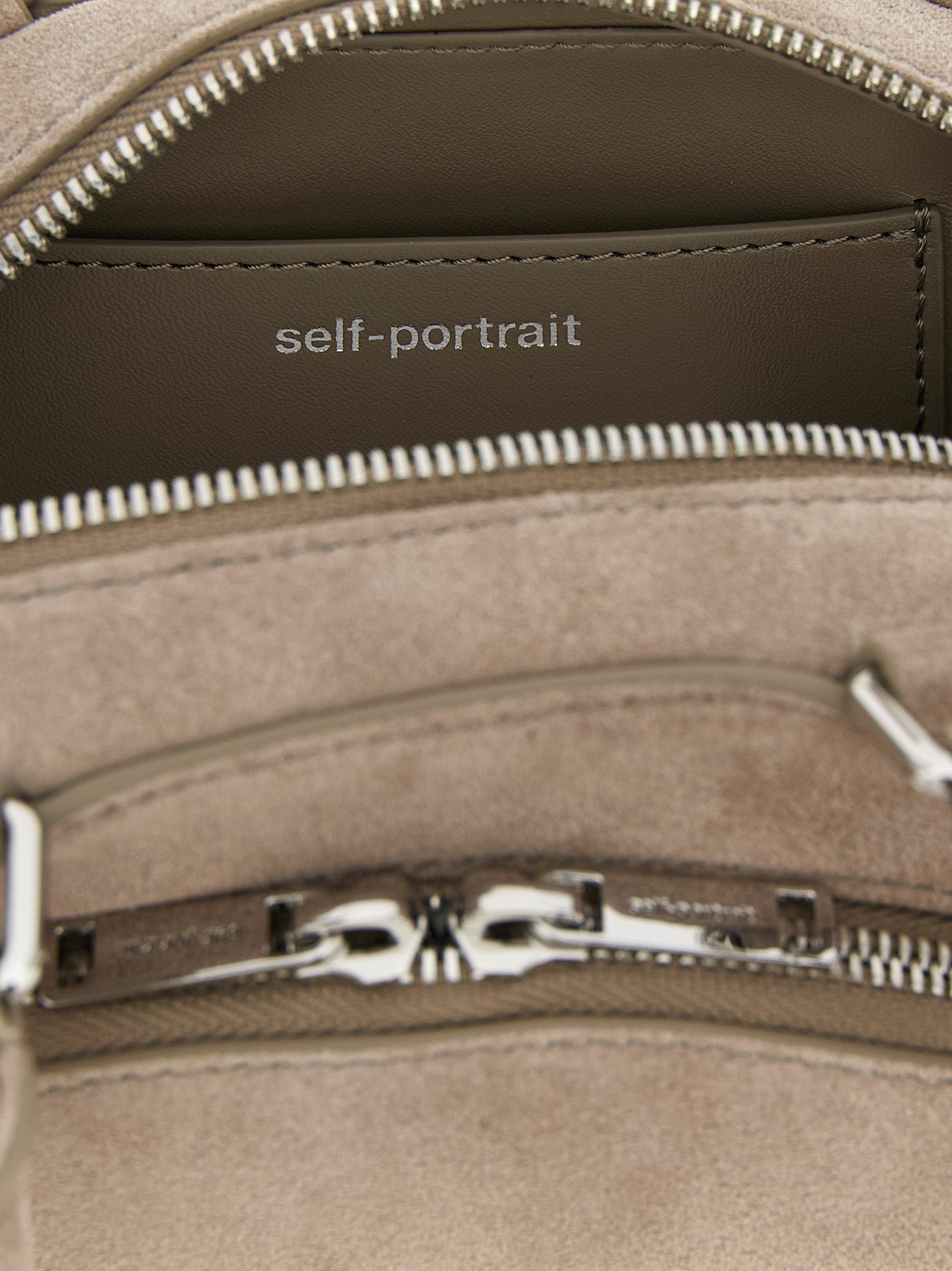 Self-Portrait Graue Lammleder-Schultertasche