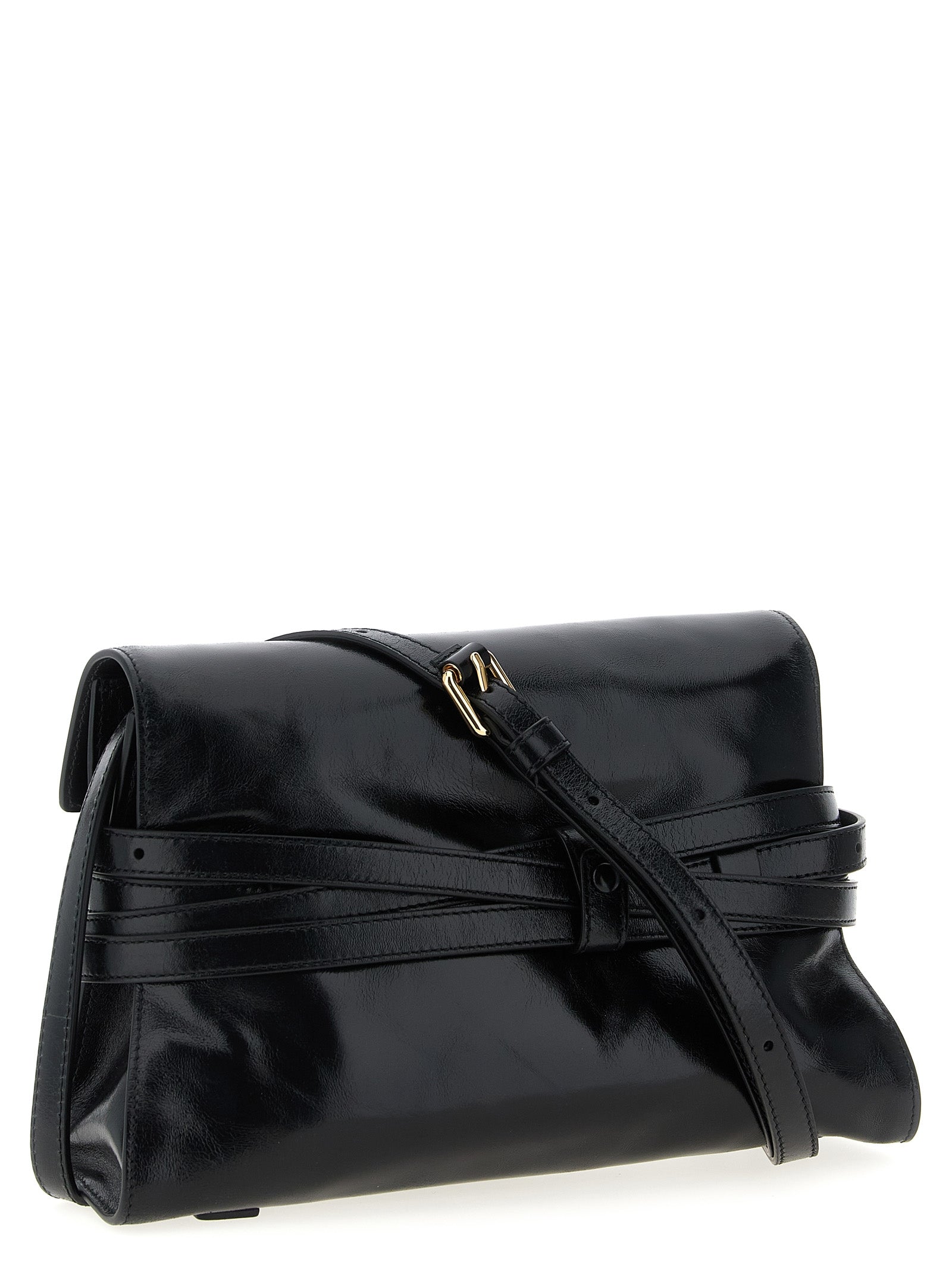 Moschino Schwarze Leder Umhängetasche