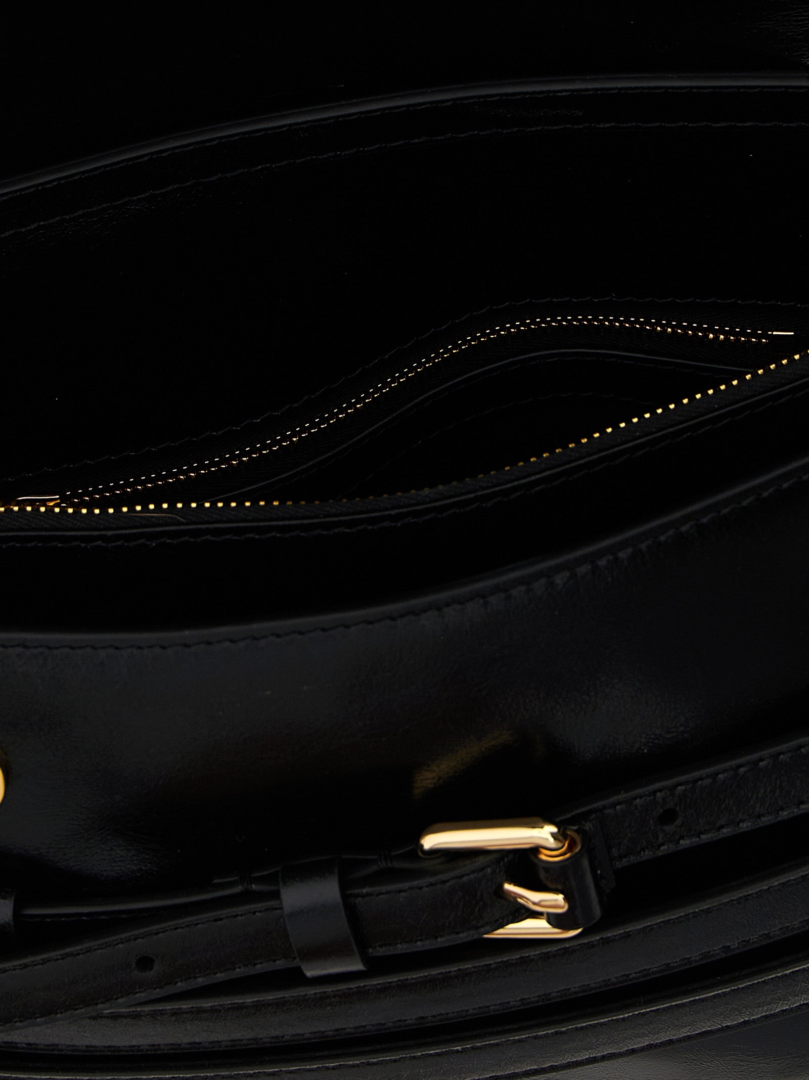 Moschino Schwarze Leder Umhängetasche