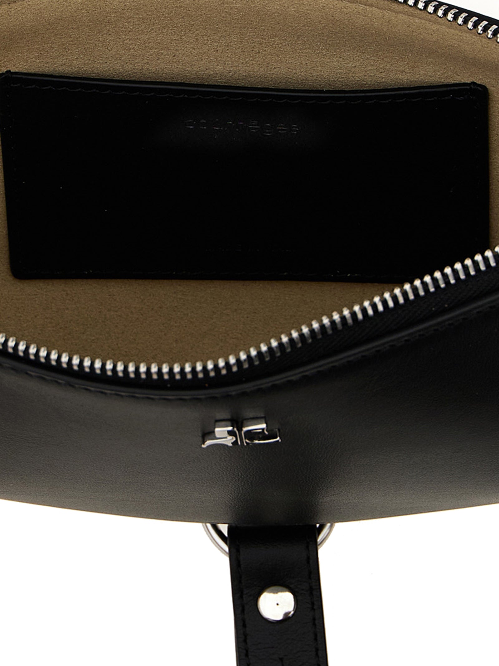 Courrèges Schwarze Kalbsleder-Schultertasche