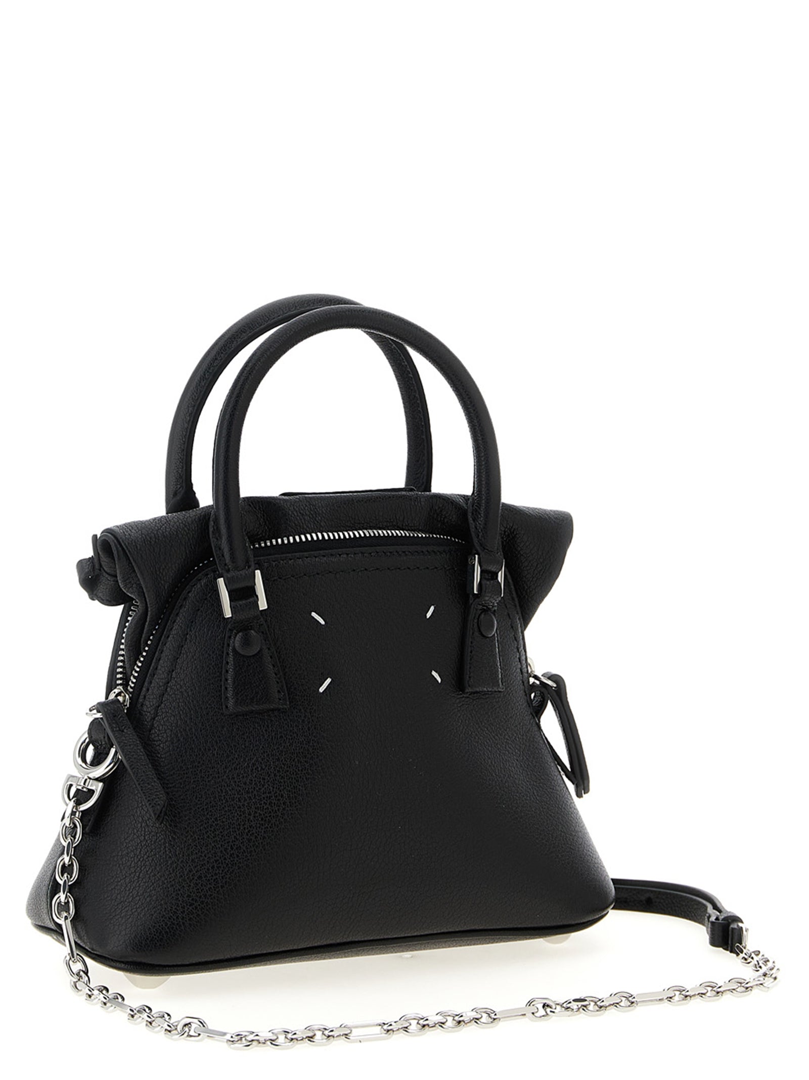 Maison Margiela Schwarze Kalbsleder-Handtasche