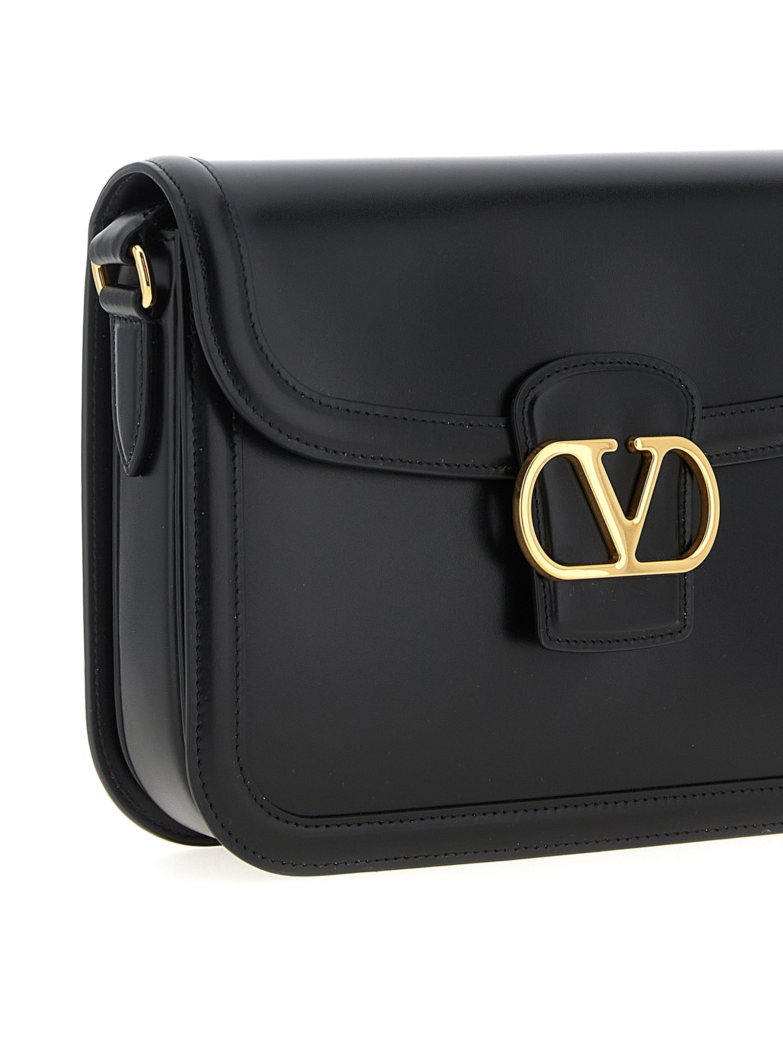 Valentino Garavani Schwarze Kalbsleder-Schultertasche