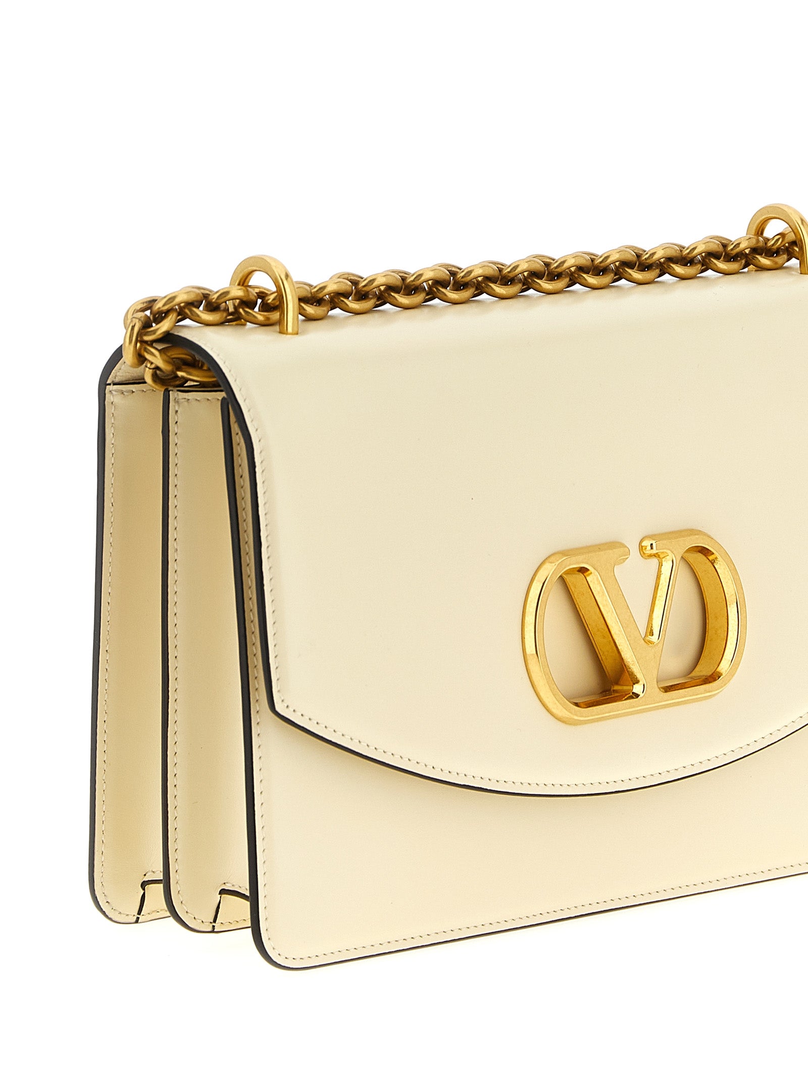 Valentino Garavani Weiße Kalbsleder-Schultertasche
