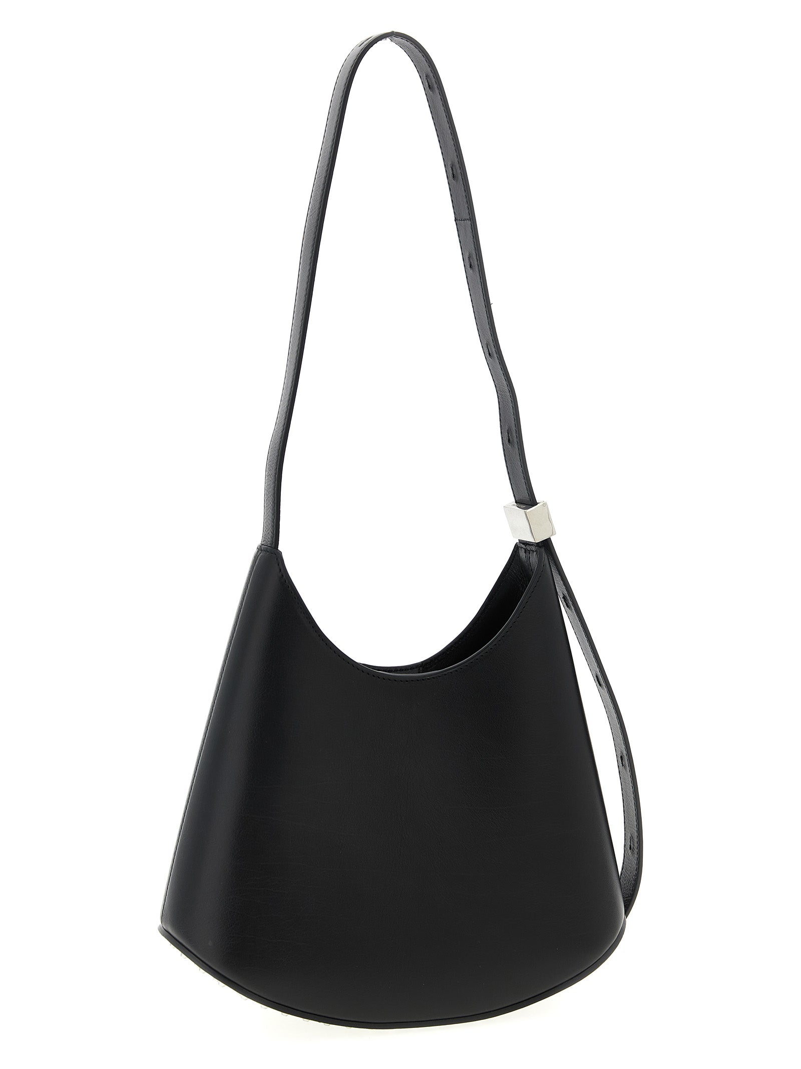 Jil Sander Schwarze Schultertasche aus Rindsleder