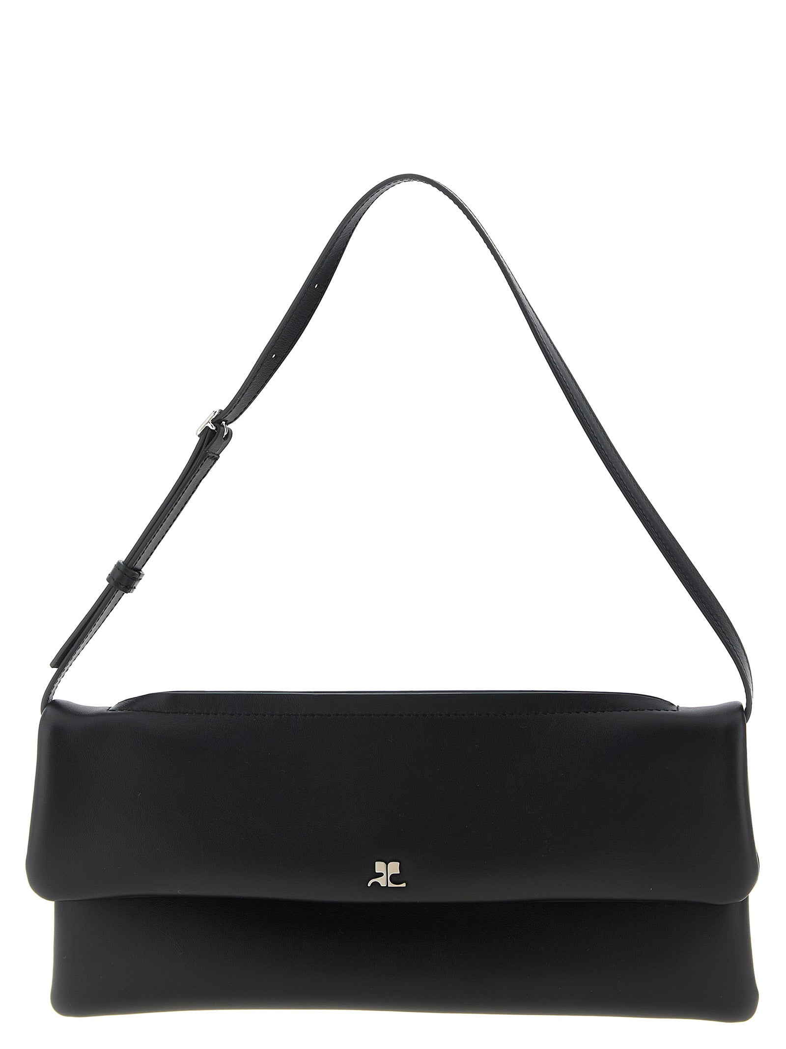 Courrèges Schwarze Clutch aus Rindsleder
