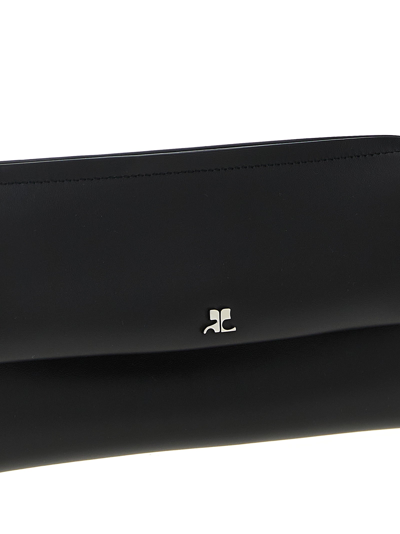 Courrèges Schwarze Clutch aus Rindsleder