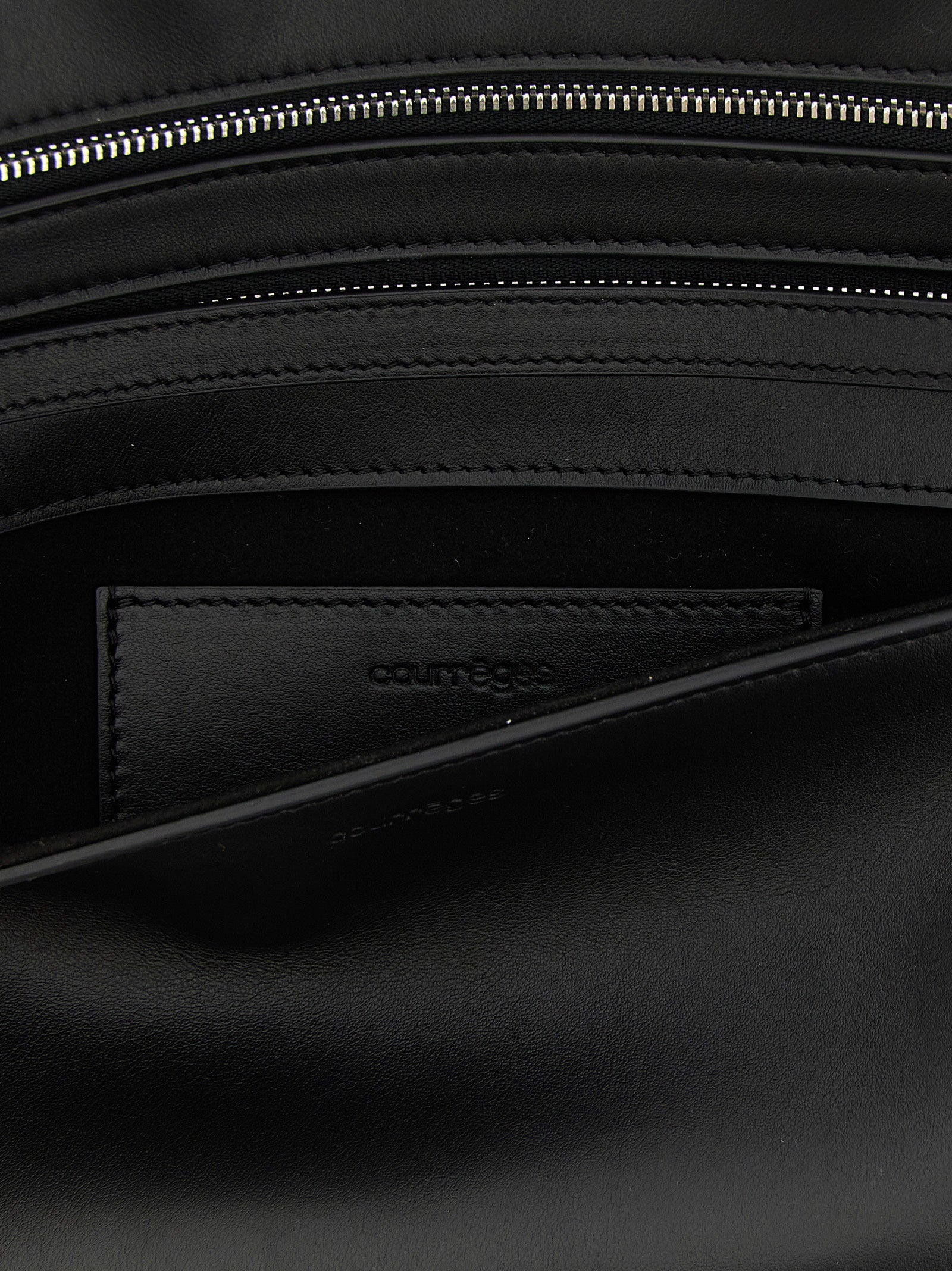 Courrèges Schwarze Clutch aus Rindsleder