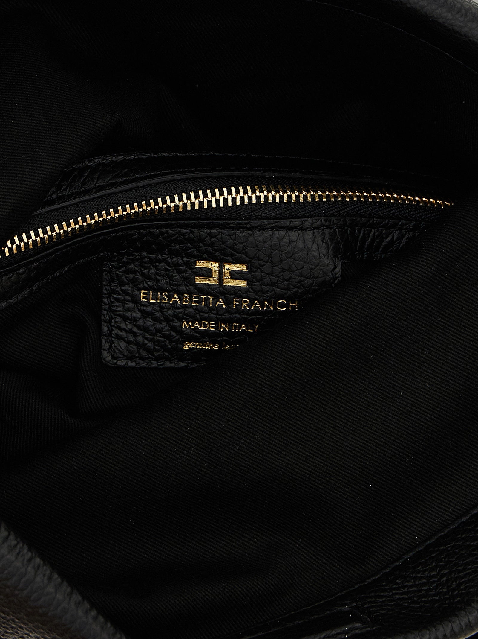 Elisabetta Franchi Schwarze Kalbsleder-Schultertasche